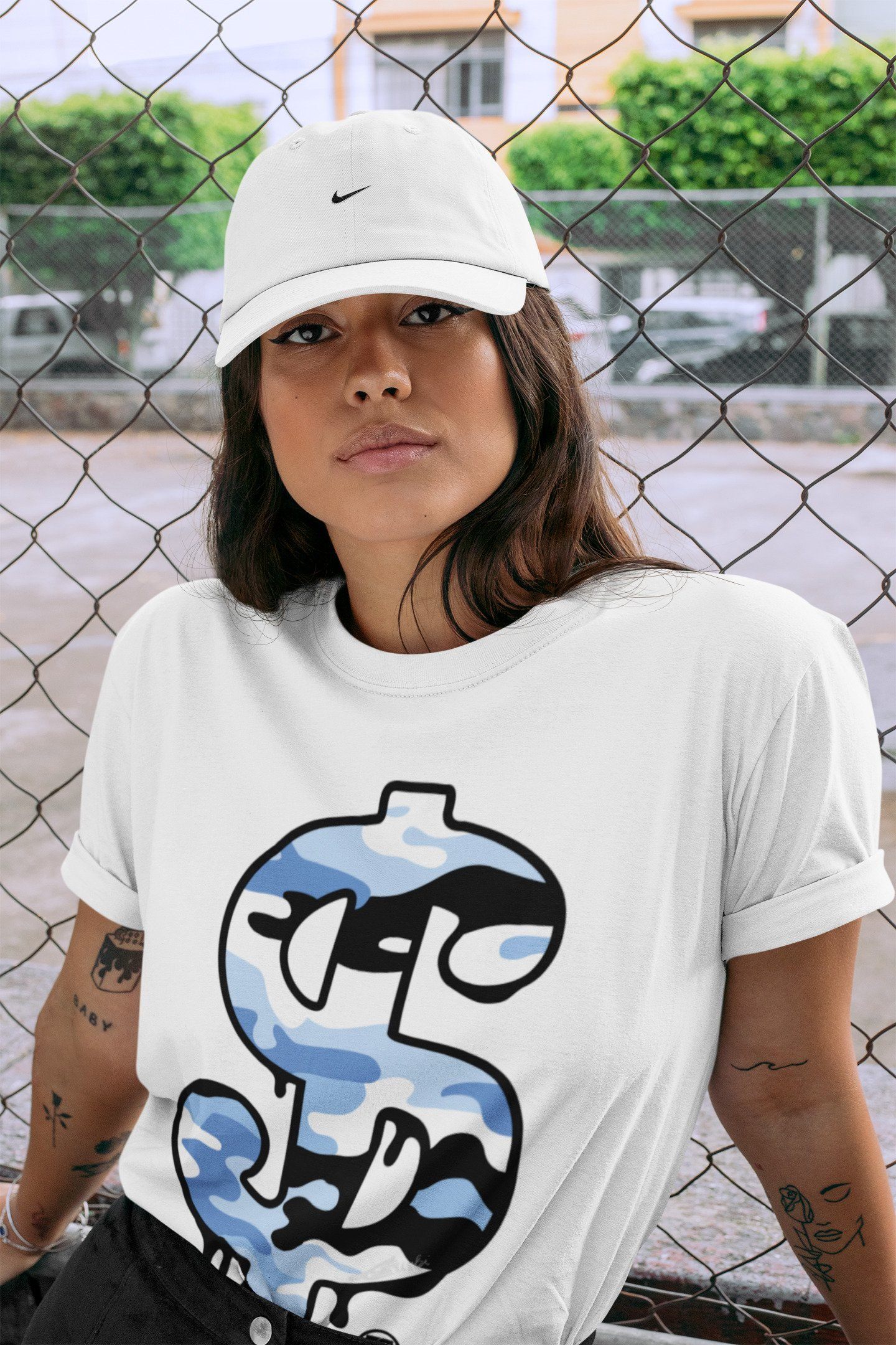 Jordan 1 University Blue Shirt To Match Jordans Dollar Camo Sneaker Tees Jordan 1 University Blue Drip Gear Zone Sneaker Matching Clothing Unisex Shirts