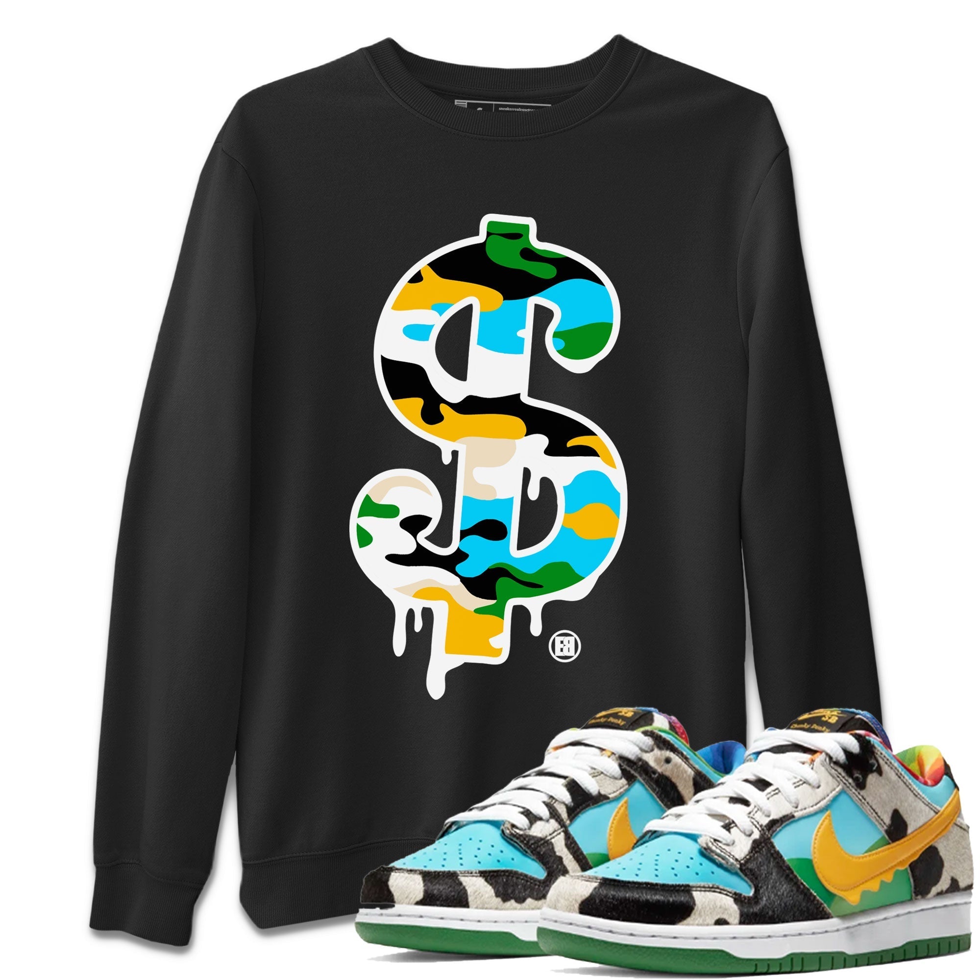Dunk Chunky Dunky shirt to match jordans Dollar Camo Streetwear Sneaker Shirt Dunk Low Ben & Jerry's Chunky Dunky Drip Gear Zone Sneaker Matching Clothing Unisex Black 1 T-Shirt