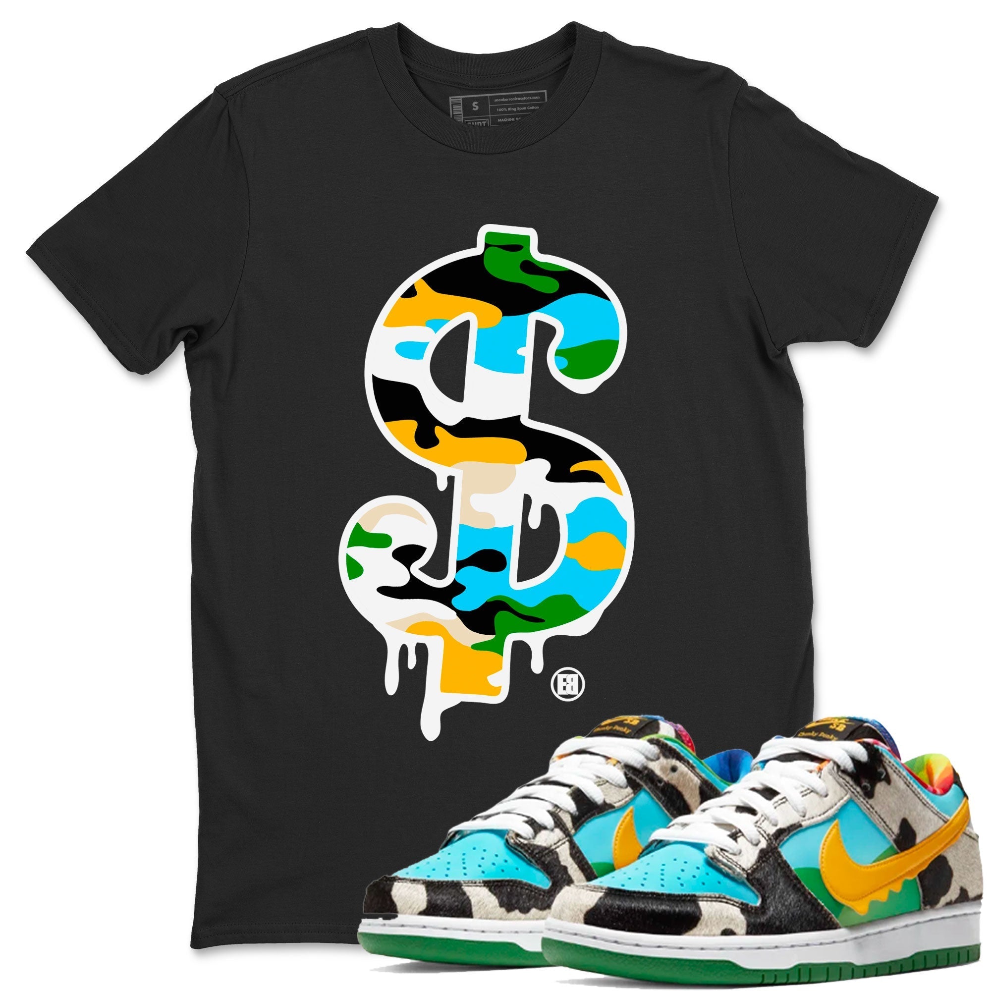Dunk Chunky Dunky shirt to match jordans Dollar Camo Streetwear Sneaker Shirt Dunk Low Ben & Jerry's Chunky Dunky Drip Gear Zone Sneaker Matching Clothing Unisex Black 1 T-Shirt