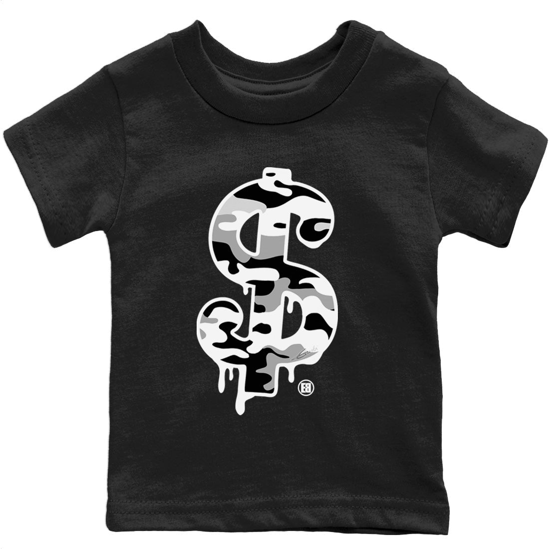 Jordan 4 Military Black Sneaker Matching T-Shirt Dollar Camo Sneaker Tees Jordan 4 Military Black Sneaker Release Tees Kids Shirts