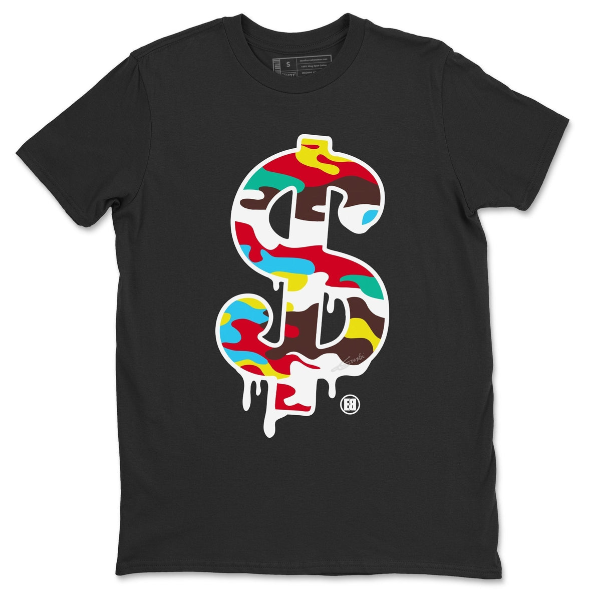 Dunk Free 99 White Sneaker Match Tees Dollar Camo Sneaker Tees Dunk Free 99 White Jordan to match sneaker T-Shirt Crew Neck Shirts