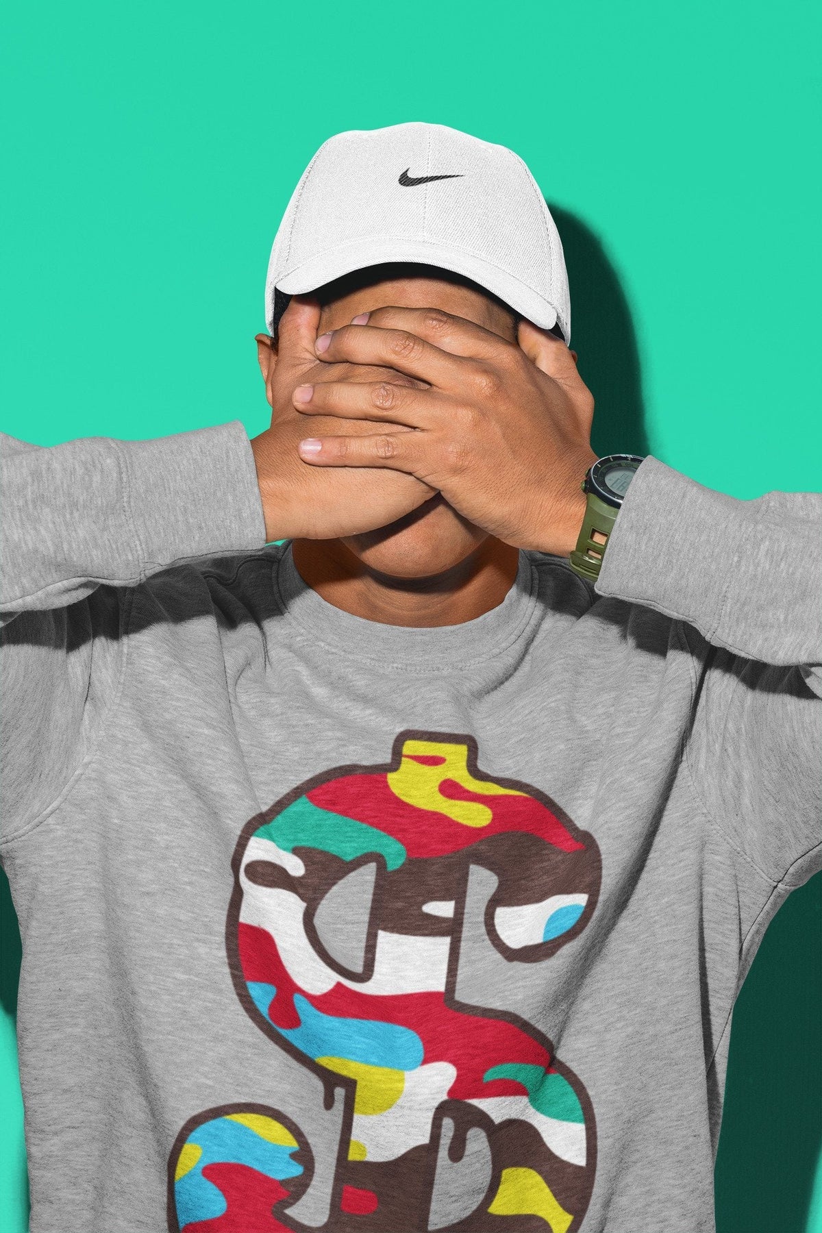 Dunk Free 99 White Sneaker Match Tees Dollar Camo Sneaker Tees Dunk Free 99 White Jordan to match sneaker T-Shirt Crew Neck Shirts