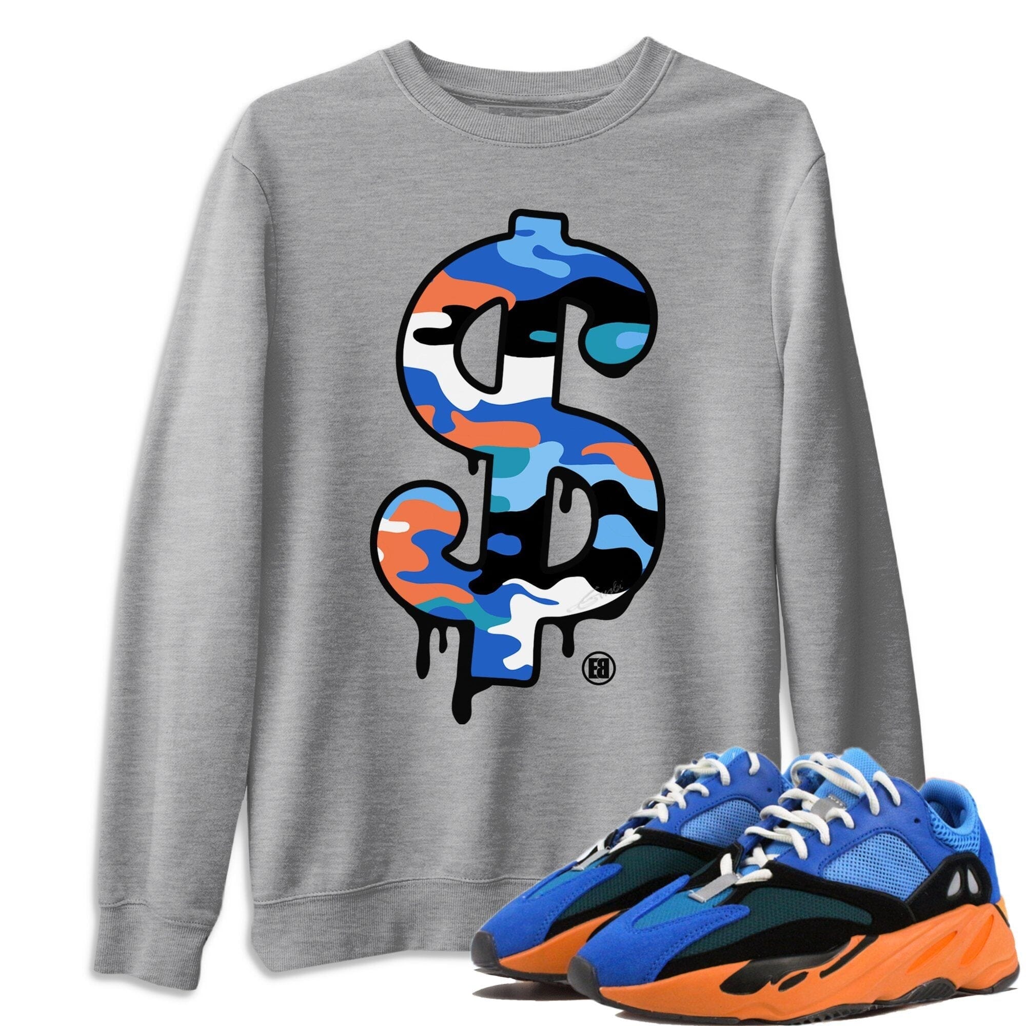 Yeezy 700 Bright Blue Shirt To Match Jordans Dollar Camo Sneaker Tees Yeezy 700 Bright Blue Drip Gear Zone Sneaker Matching Clothing Unisex Shirts