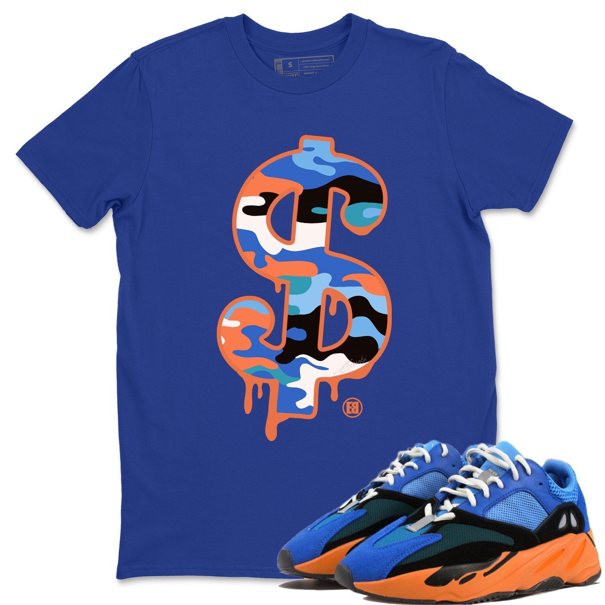 Yeezy 700 Bright Blue Shirt To Match Jordans Dollar Camo Sneaker Tees Yeezy 700 Bright Blue Drip Gear Zone Sneaker Matching Clothing Unisex Shirts