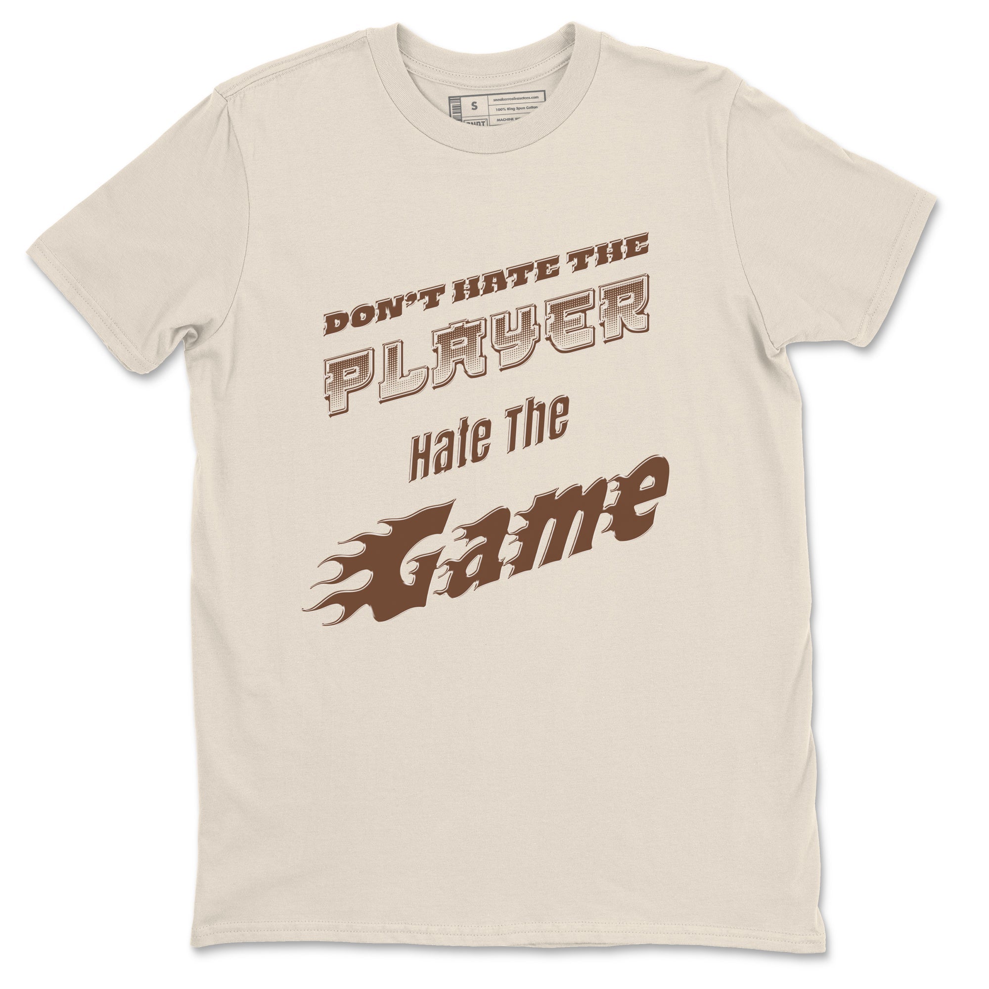 Dunk Cacao Wow shirt to match jordans Don't Hate The Player sneaker match tees Dunk Cacao Wow Drip Gear Zone Unisex Natural 2 T-Shirt