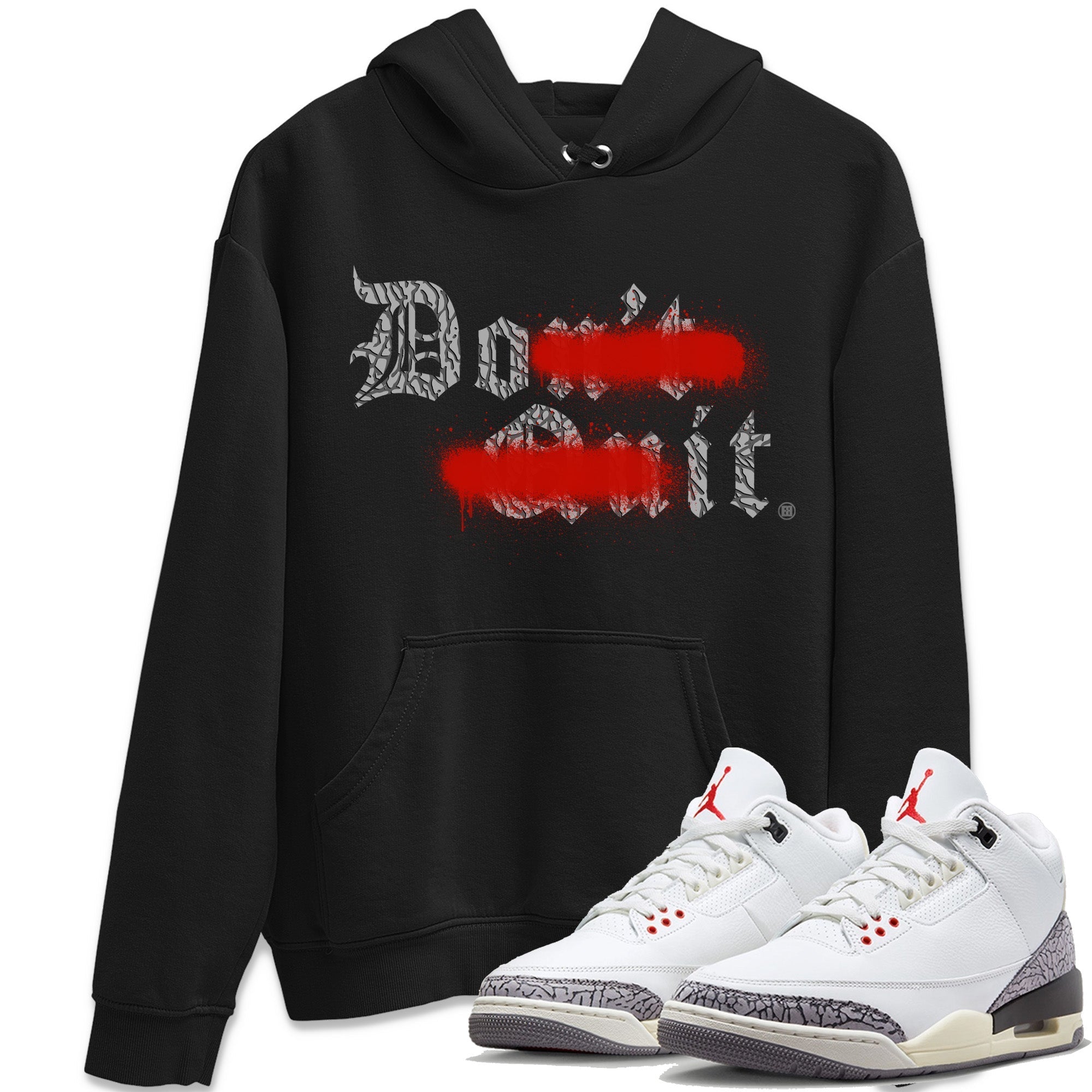 Air Jordan 3 White Cement Don't Quit Do It Crew Neck Sneaker Tees Air Jordan 3 Retro White Cement Sneaker T-Shirts Washing and Care Tip