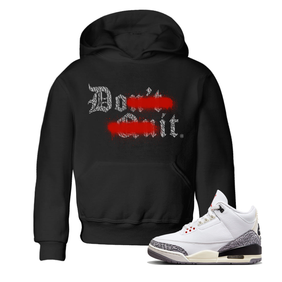 Air Jordan 3 White Cement Don't Quit Do It Baby and Kids Sneaker Tees Air Jordan 3 Retro White Cement Kids Sneaker Tees Size Chart