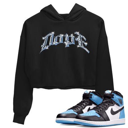 Air Jordan 1 University Blue Sneaker Match Tees Dope Sneaker Tees AJ1 OG High University Blue Sneaker Release Tees Women's Shirts Black 1