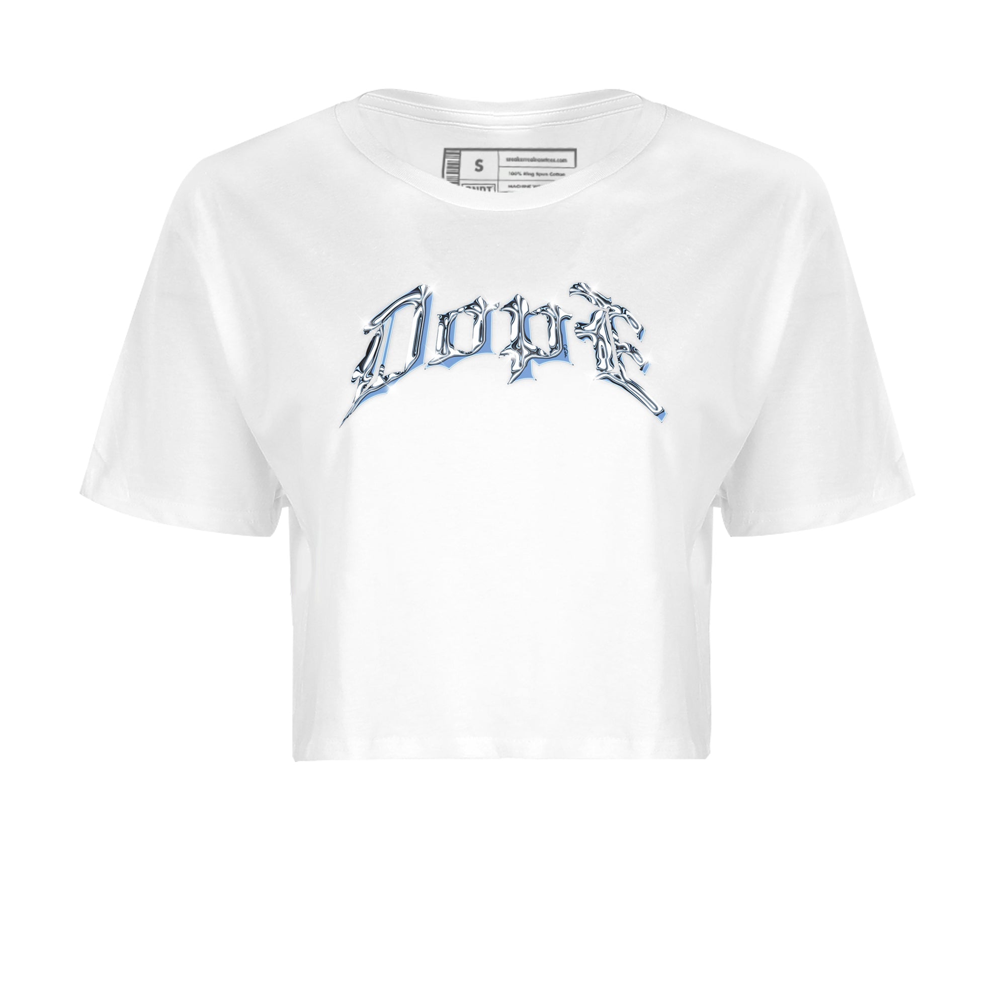 Air Jordan 1 University Blue Sneaker Match Tees Dope Sneaker Tees AJ1 OG High University Blue Sneaker Release Tees Women's Shirts White 2
