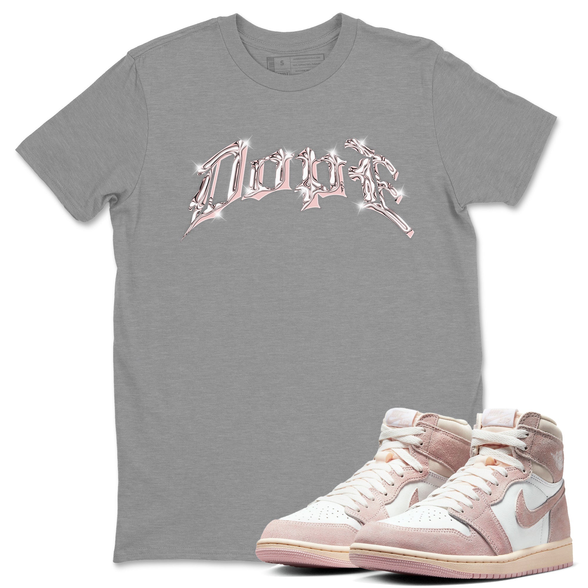 AJ1 Retro High OG Washed Pink Sneaker Tees Drip Gear Zone Dope Sneaker Tees AJ1 Retro High OG Washed Pink Shirt Unisex Shirts Heather Grey 1