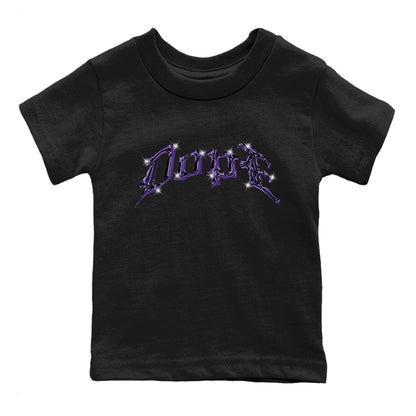 Air Jordan 12 Field Purple Sneaker Match Tees Dope Sneaker Tees AJ12 Field Purple Sneaker Release Tees Kids Shirts Black 2