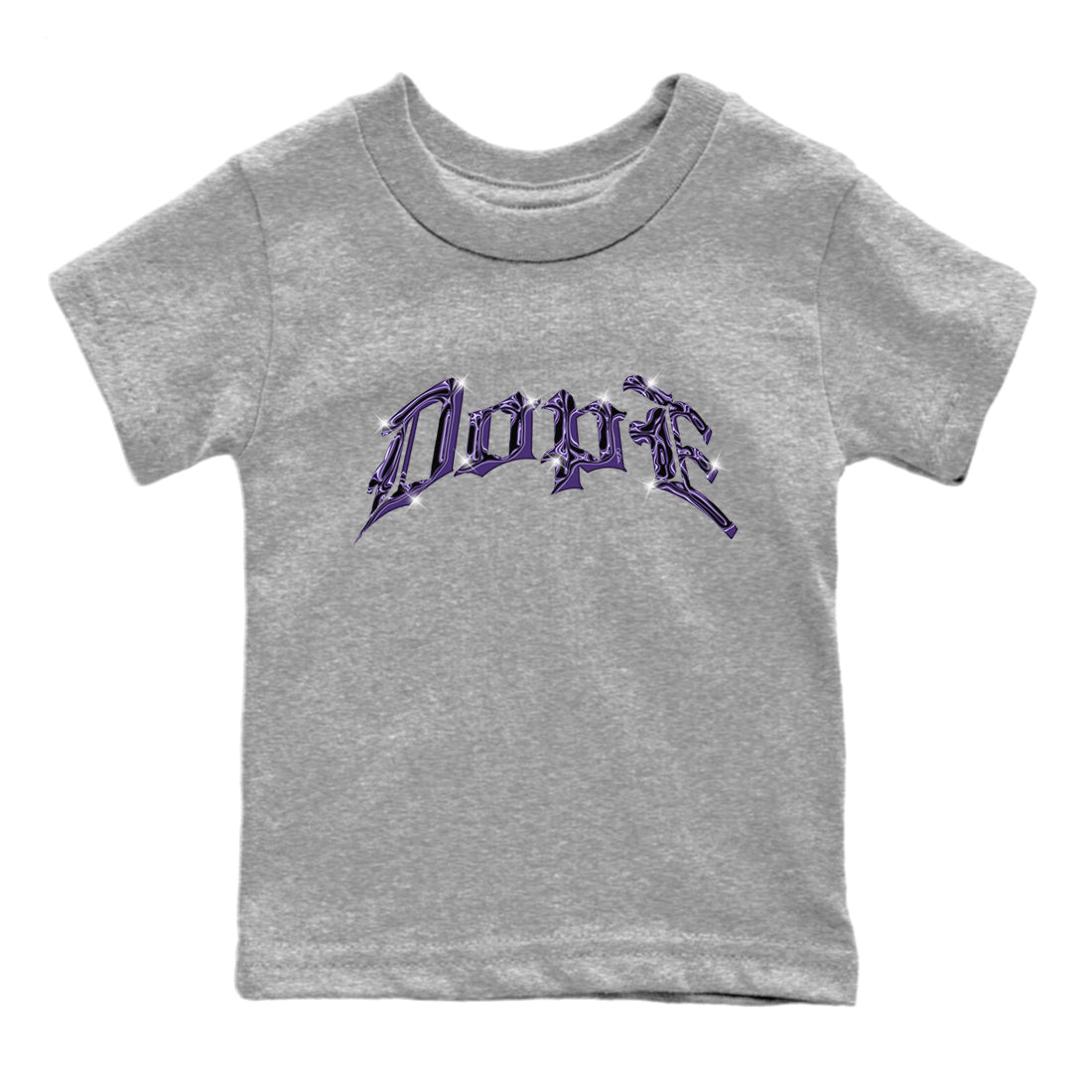 Air Jordan 12 Field Purple Sneaker Match Tees Dope Sneaker Tees AJ12 Field Purple Sneaker Release Tees Kids Shirts Heather Grey 2