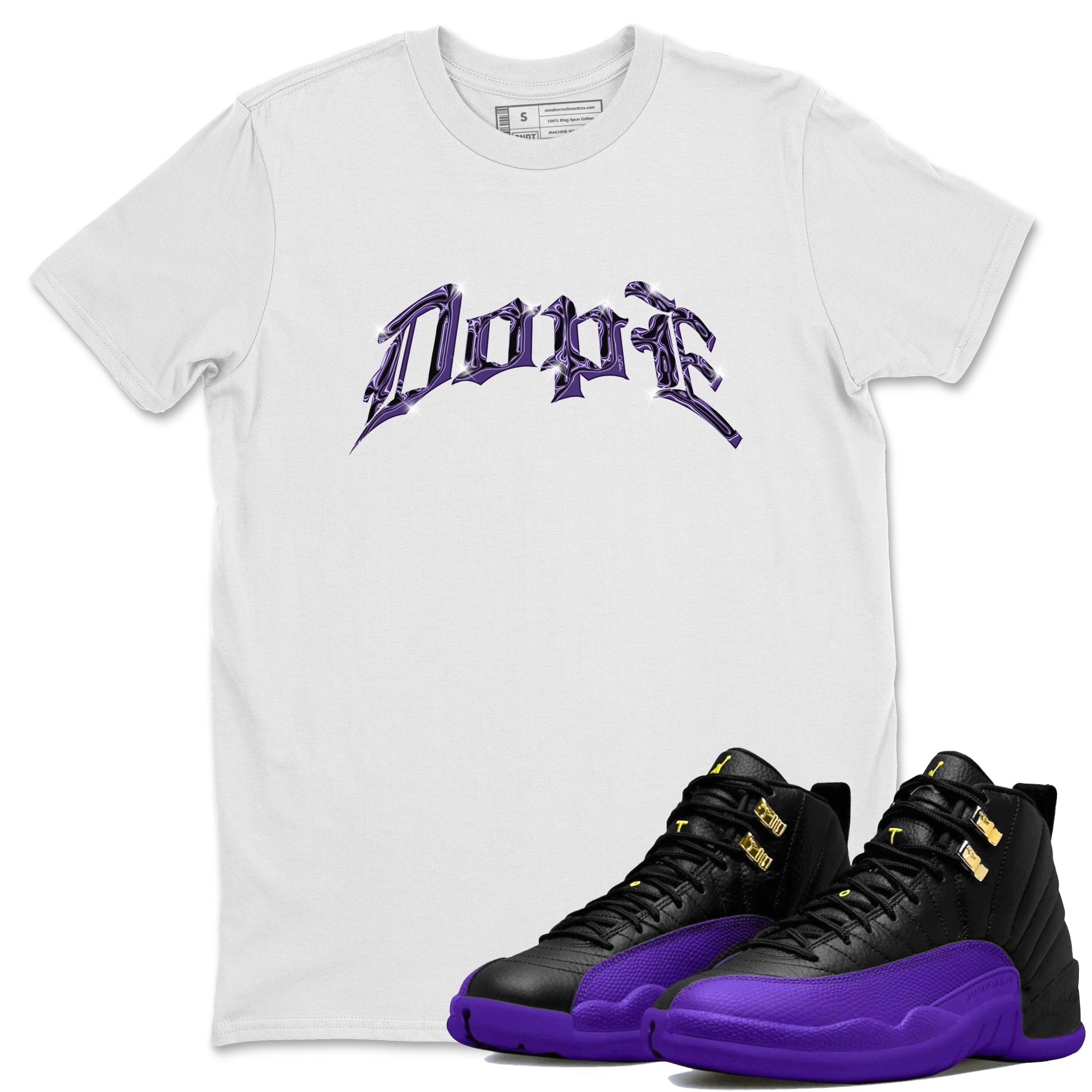 Air Jordan 12 Field Purple Sneaker Match Tees Dope Sneaker Tees AJ12 Field Purple Sneaker Release Tees Unisex Shirts White 1