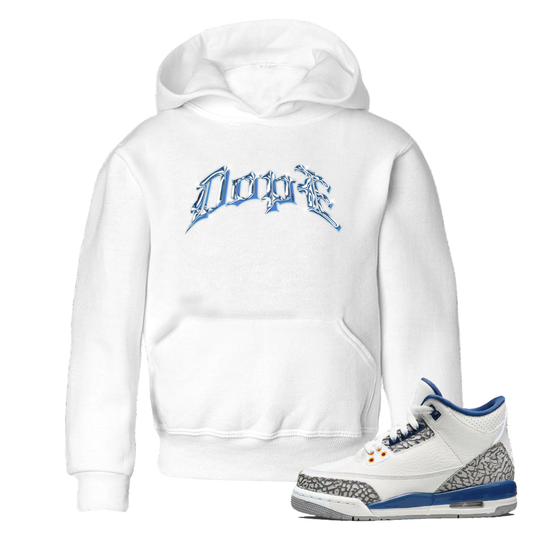 Air Jordan 3 Wizards Sneaker Tees Drip Gear Zone Dope Sneaker Tees AJ3 NBA Wizards  Shirt Kids Shirts White 1