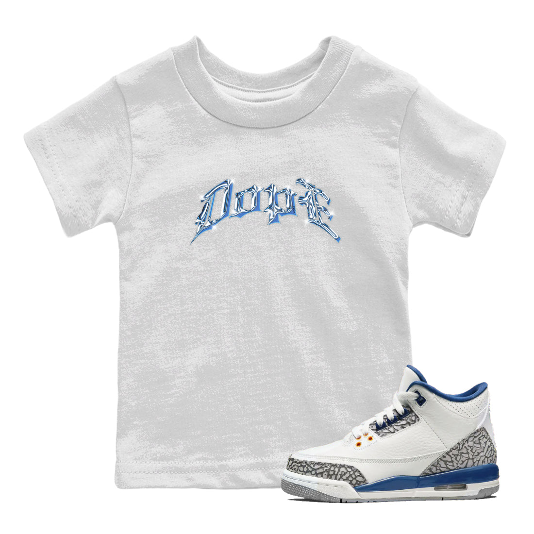 Air Jordan 3 Wizards Sneaker Tees Drip Gear Zone Dope Sneaker Tees AJ3 NBA Wizards  Shirt Kids Shirts White 1