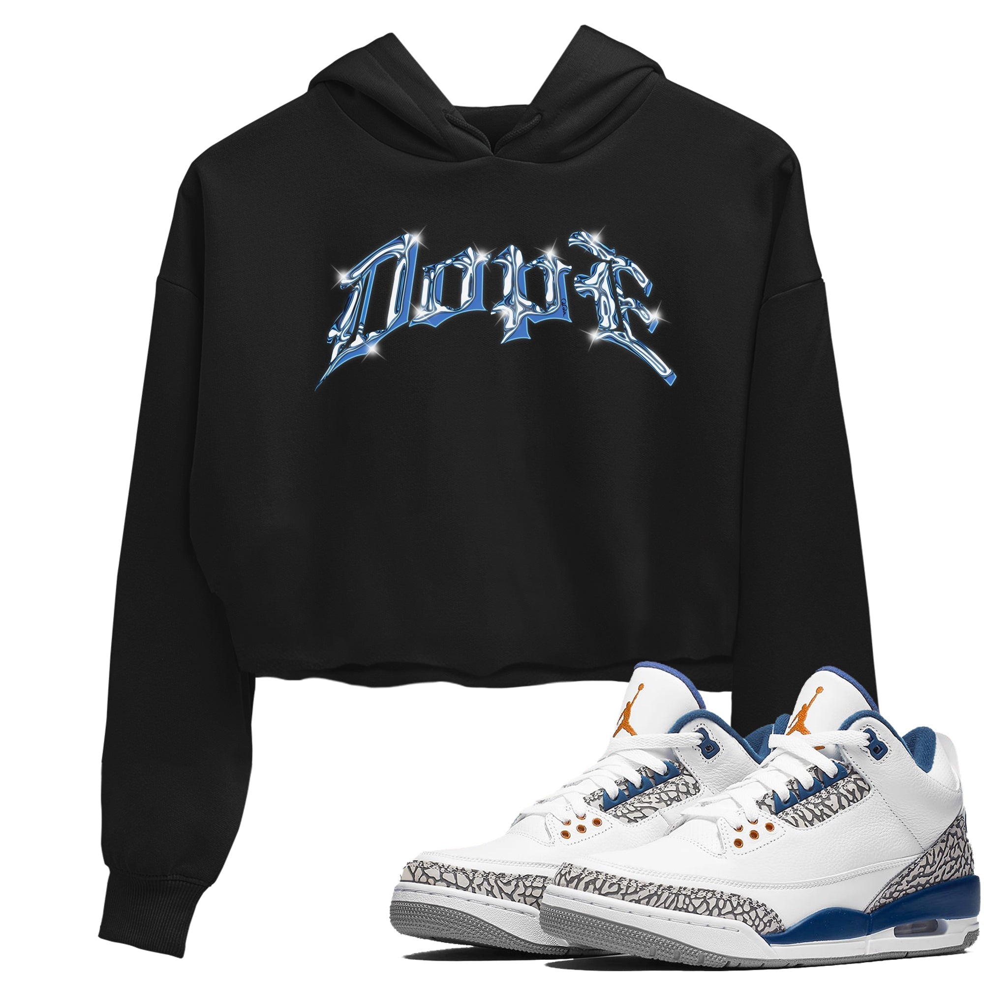 Air Jordan 3 Wizards Sneaker Tees Drip Gear Zone Dope Sneaker Tees AJ3 NBA Wizards  Shirt Women's Shirts Black 1