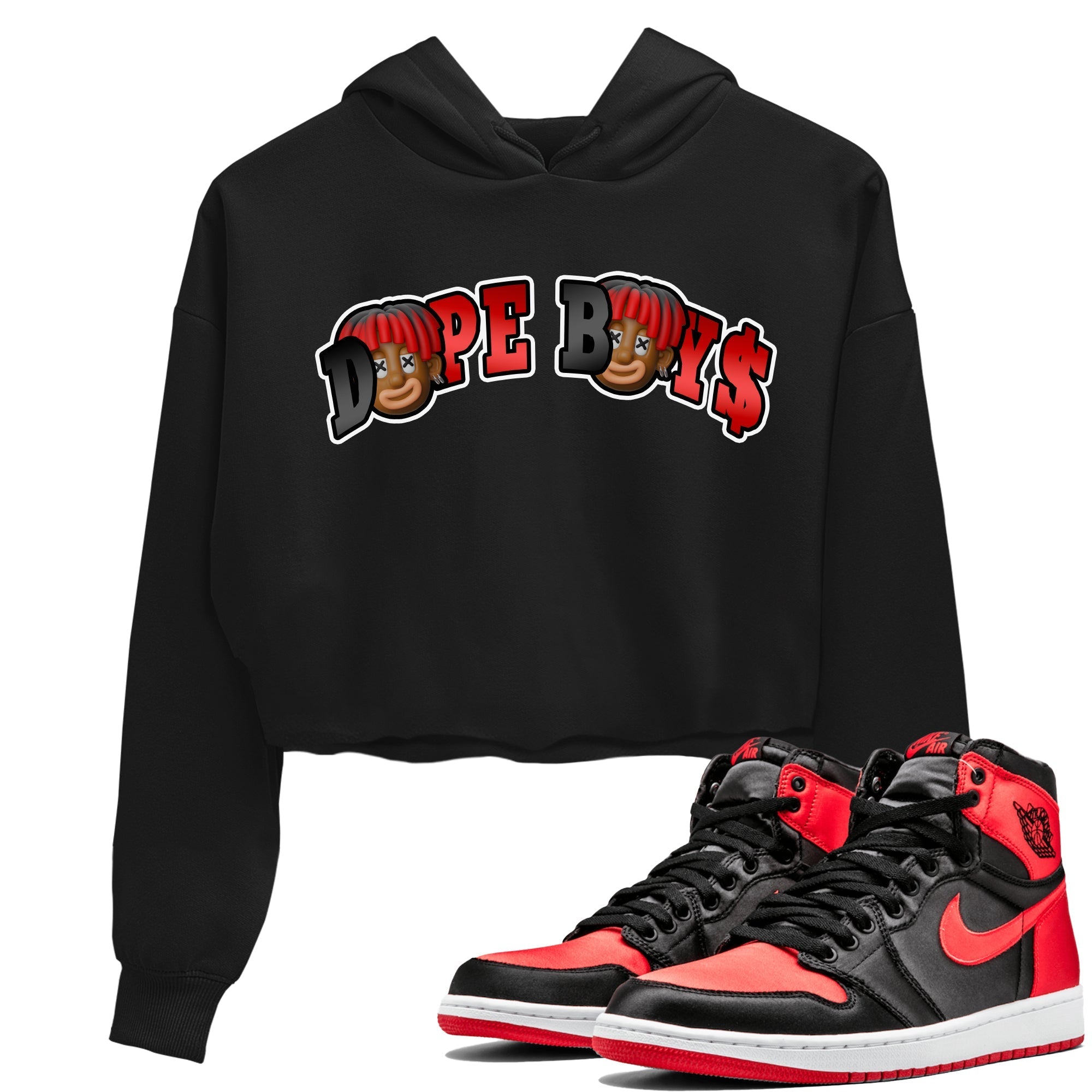 Air Jordan 1 Satin Bred Sneaker Match Tees Dope Boy Sneaker Tees AJ1 Satin Bred Sneaker Release Tees Women's Shirts Black 1