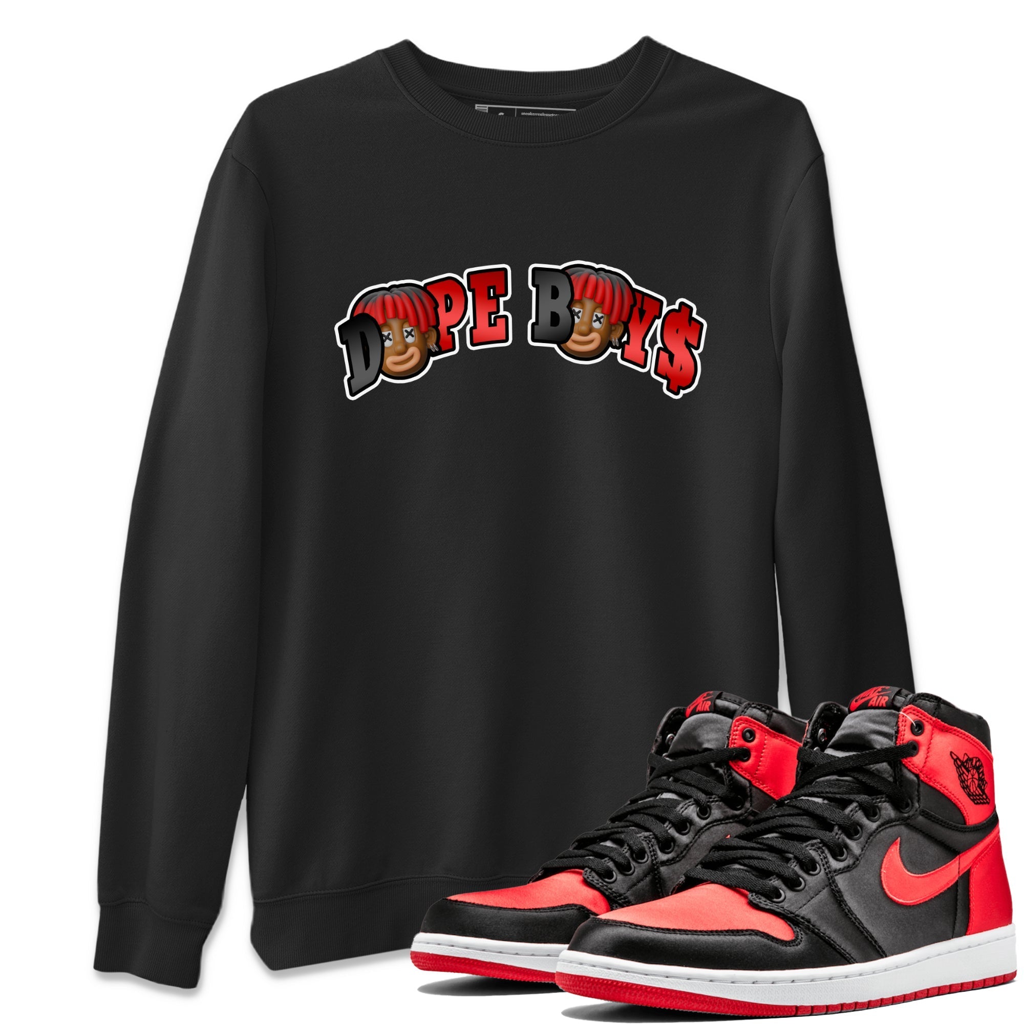 Air Jordan 1 Satin Bred Sneaker Match Tees Dope Boy Sneaker Tees AJ1 Satin Bred Sneaker Release Tees Unisex Shirts Black 1