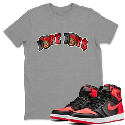 Air Jordan 1 Satin Bred Sneaker Match Tees Dope Boy Sneaker Tees AJ1 Satin Bred Sneaker Release Tees Unisex Shirts Heather Grey 1