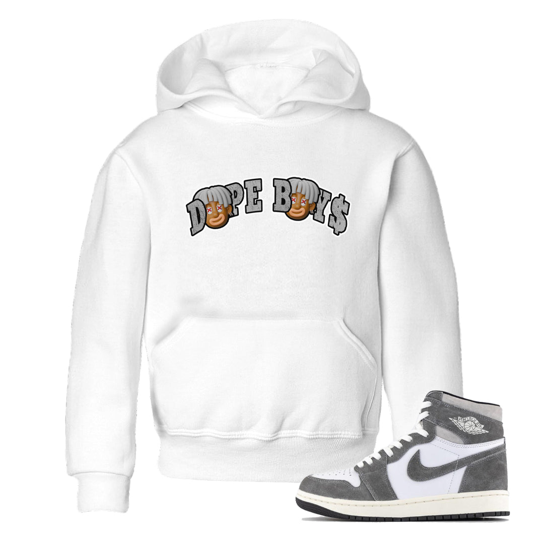 Air Jordan 1 Washed Heritage Sneaker Match Tees Dope Boys Sneaker Tees AJ1 Washed Heritage Sneaker Release Tees Kids Shirts White 1