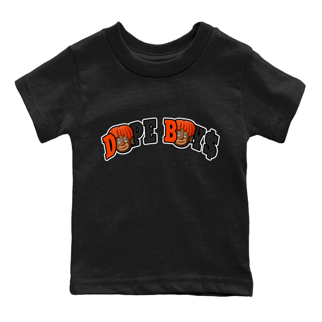 Air Jordan 12 Brilliant Orange Sneaker Match Tees Dope Boys Sneaker Tees AJ12 Brilliant Orange Sneaker Release Tees Kids Shirts Black 2