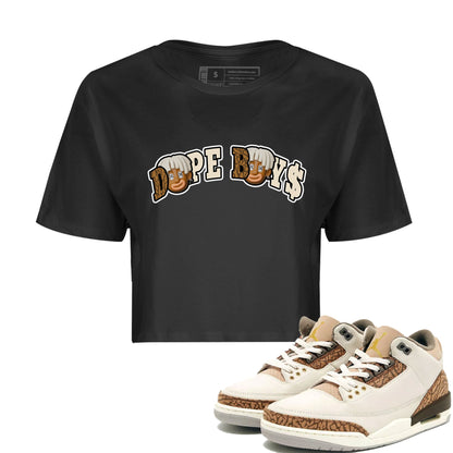 Air Jordan 3 Palomino Sneaker Match Tees Dope Boys Sneaker Tees AJ3 Palomino Sneaker Release Tees Women's Shirts Black 1
