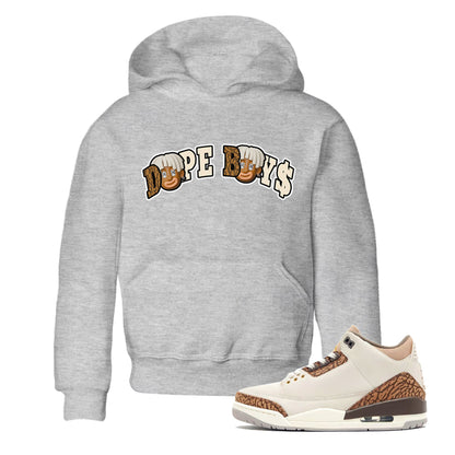 Air Jordan 3 Palomino Sneaker Match Tees Dope Boys Sneaker Tees AJ3 Palomino Sneaker Release Tees Kids Shirts Heather Grey 1