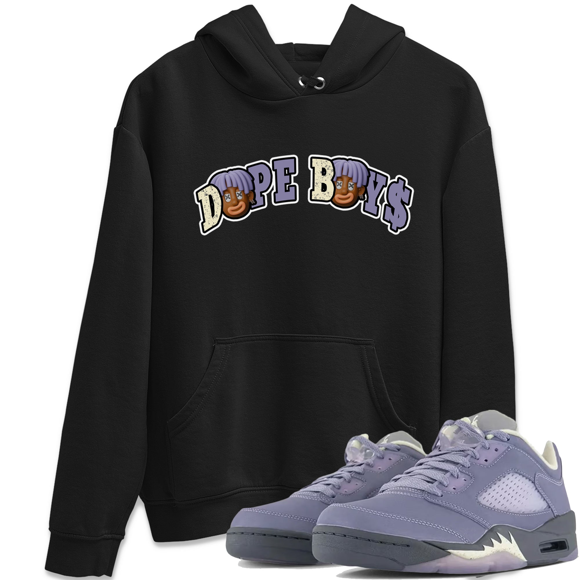 Air Jordan 5 Indigo Haze Sneaker Match Tees Dope Boys Sneaker Tees AJ5 Indigo Haze Sneaker Release Tees Unisex Shirts Black 1