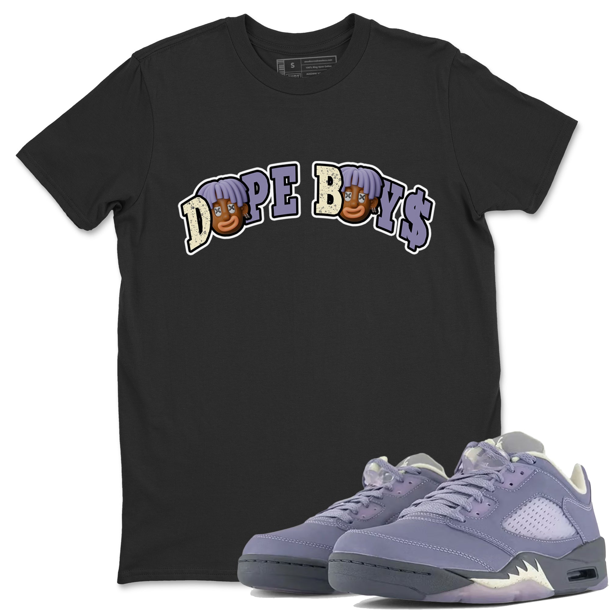 Air Jordan 5 Indigo Haze Sneaker Match Tees Dope Boys Sneaker Tees AJ5 Indigo Haze Sneaker Release Tees Unisex Shirts Black 1