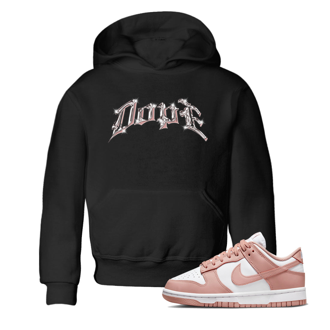Dunk Rose Whisper shirt to match jordans Dope Streetwear Sneaker Shirt Nike Dunk LowRose Whisper Drip Gear Zone Sneaker Matching Clothing Baby Toddler Black 1 T-Shirt
