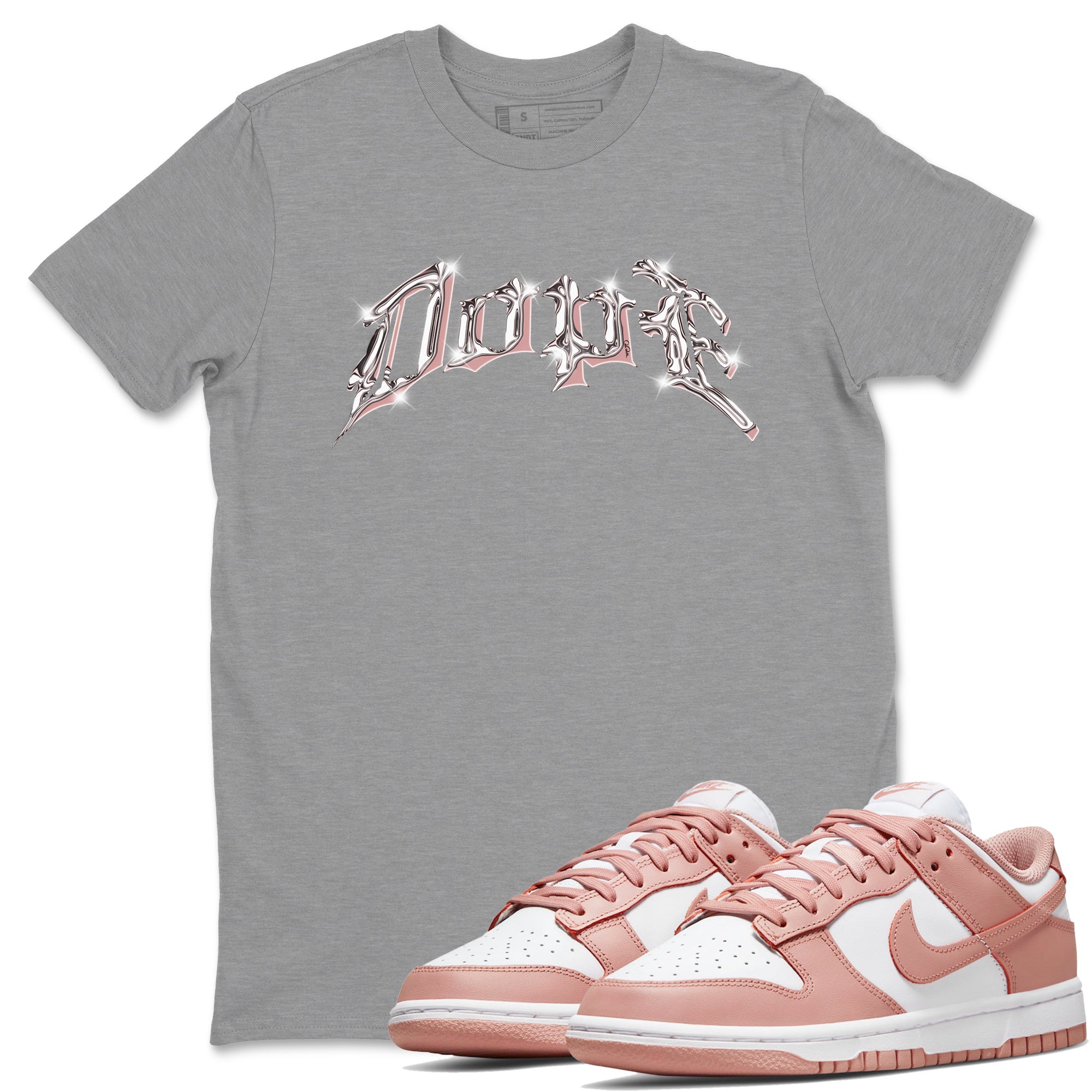 Dunk Rose Whisper shirt to match jordans Dope Streetwear Sneaker Shirt Nike Dunk LowRose Whisper Drip Gear Zone Sneaker Matching Clothing Unisex Heather Grey 1 T-Shirt