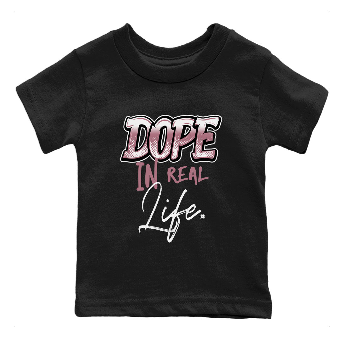 Air Jordan 1 High OG WMNS Mauve shirt to match jordans Dope In Real Life crew neck streetwear t-shirt Air Jordan 1 Mauve Drip Gear Zone Baby Toddler Black 2 Sneaker Matching Tee