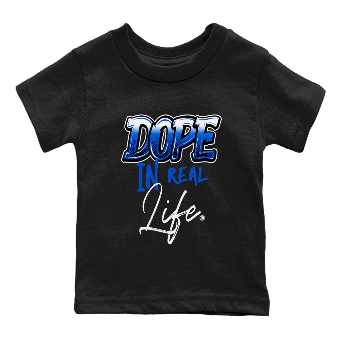 Jordan 1 High OG Royal Reimagined shirt to match jordans Dope In Real Life sneaker tees Air Jordan 1 Royal Reimagined Drip Gear Zone Crew Neck T-ShirtBaby Toddler Black 2 T-Shirt