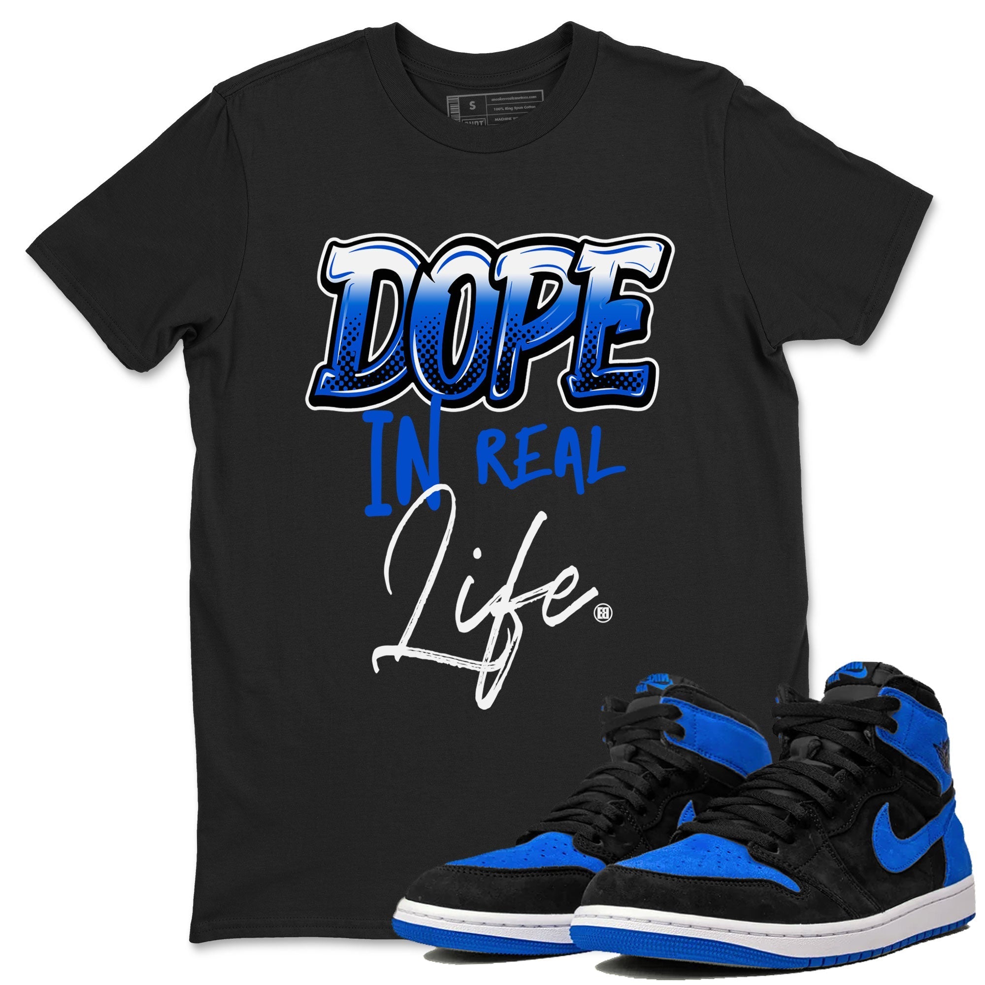 Jordan 1 High OG Royal Reimagined shirt to match jordans Dope In Real Life sneaker tees Air Jordan 1 Royal Reimagined Drip Gear Zone Crew Neck T-ShirtUnisex Black 1 T-Shirt