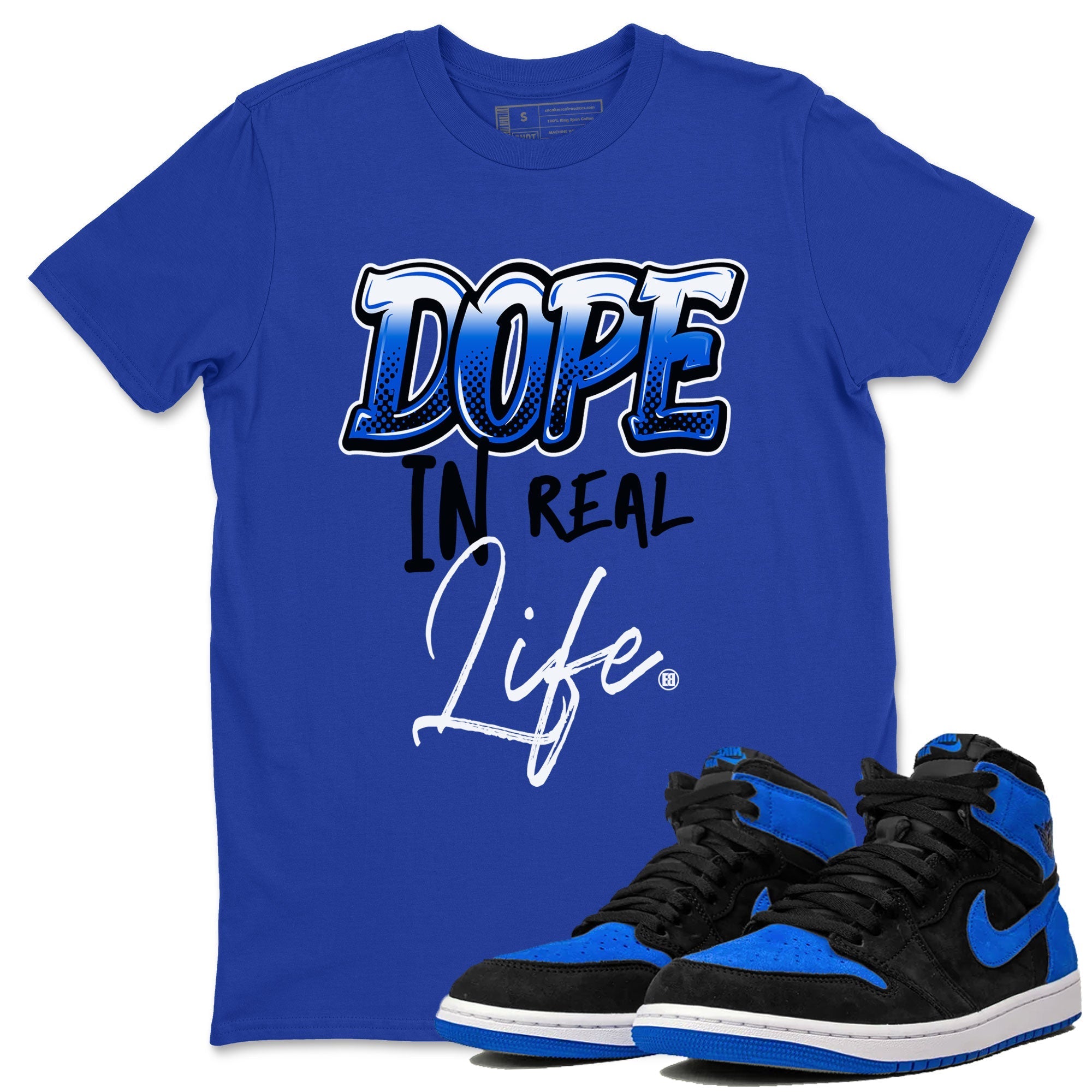 Jordan 1 High OG Royal Reimagined shirt to match jordans Dope In Real Life sneaker tees Air Jordan 1 Royal Reimagined Drip Gear Zone Crew Neck T-ShirtUnisex Royal Blue 1 T-Shirt