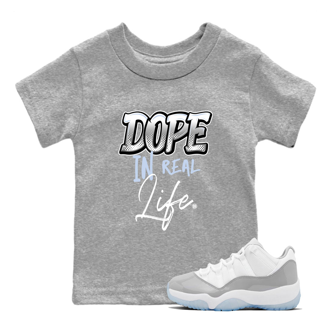11s Cool Grey shirt to match jordans Dope In Real Life sneaker tees Air Jordan 11 Cool Grey Drip Gear Zone baby toddler Heather Grey 1 cotton Shirt