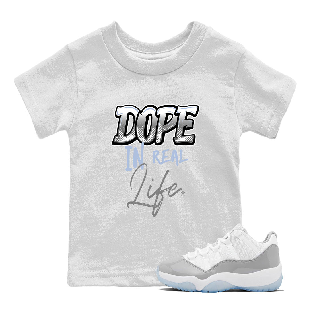 11s Cool Grey shirt to match jordans Dope In Real Life sneaker tees Air Jordan 11 Cool Grey Drip Gear Zone baby toddler White 1 cotton Shirt