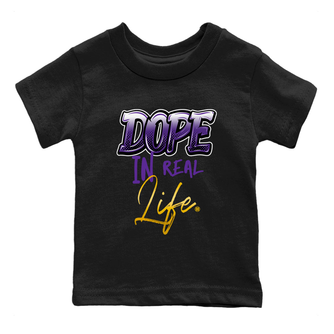 Air Jordan 12 Field Purple Sneaker Match Tees Dope In Real Life Streetwear Sneaker Shirt AJ12 Field Purple Drip Gear Zone Sneaker Matching Clothing Kids Shirts Black 2