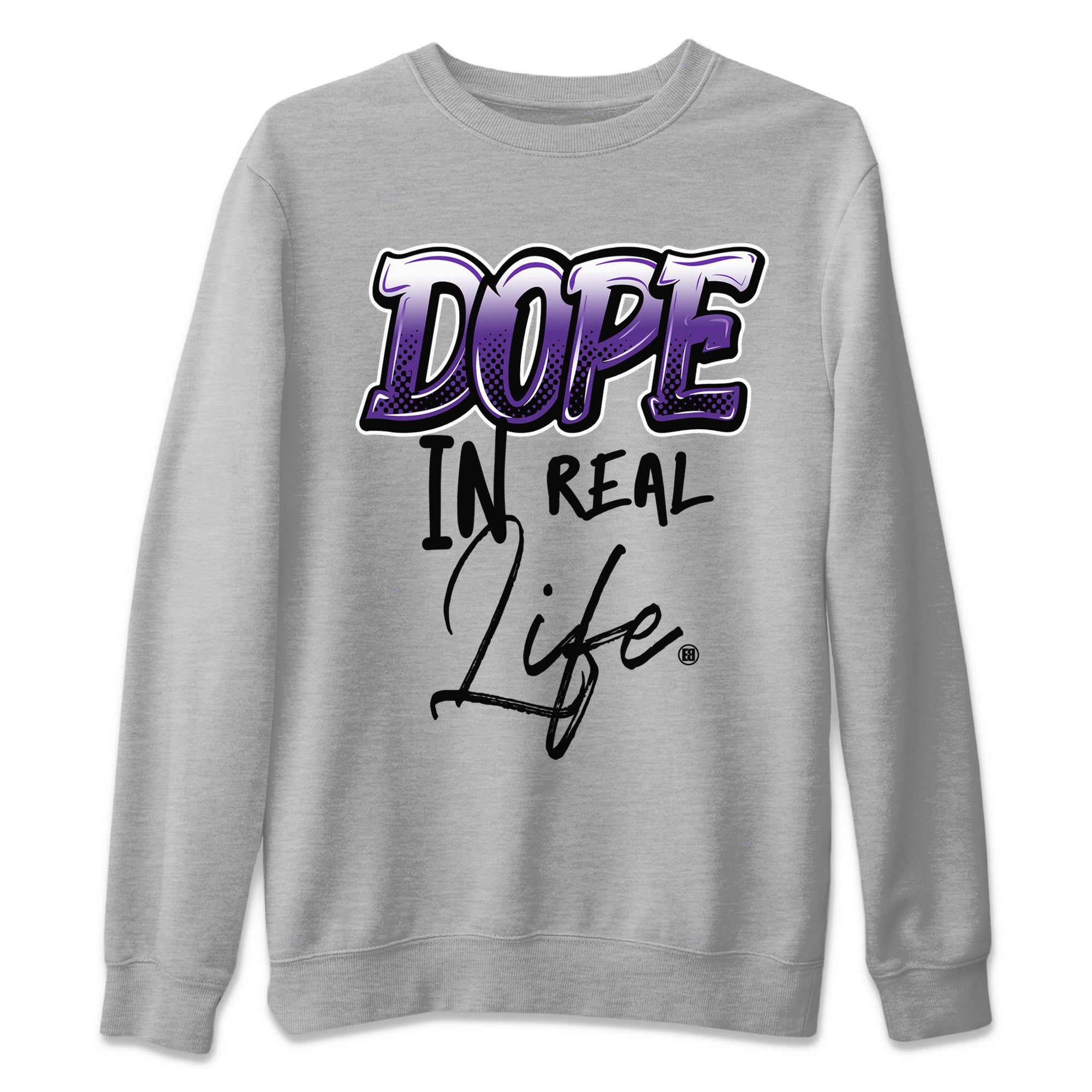 Air Jordan 12 Field Purple Sneaker Match Tees Dope In Real Life Streetwear Sneaker Shirt AJ12 Field Purple Drip Gear Zone Sneaker Matching Clothing Unisex Shirts Heather Grey 2