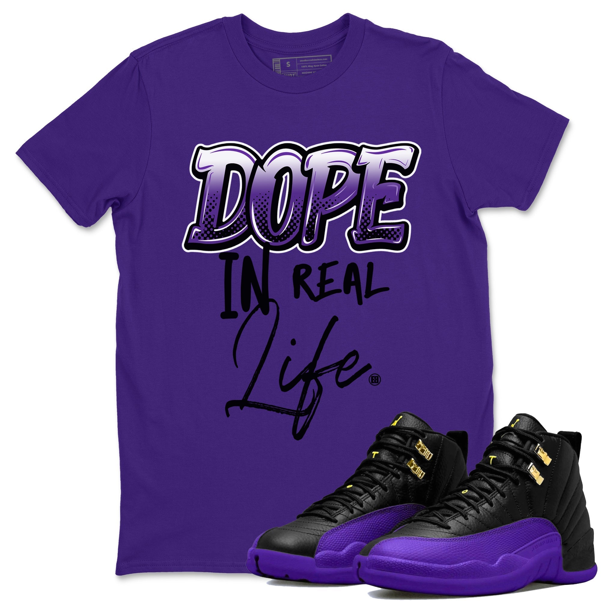 Air Jordan 12 Field Purple Sneaker Match Tees Dope In Real Life Streetwear Sneaker Shirt AJ12 Field Purple Drip Gear Zone Sneaker Matching Clothing Unisex Shirts Purple 1