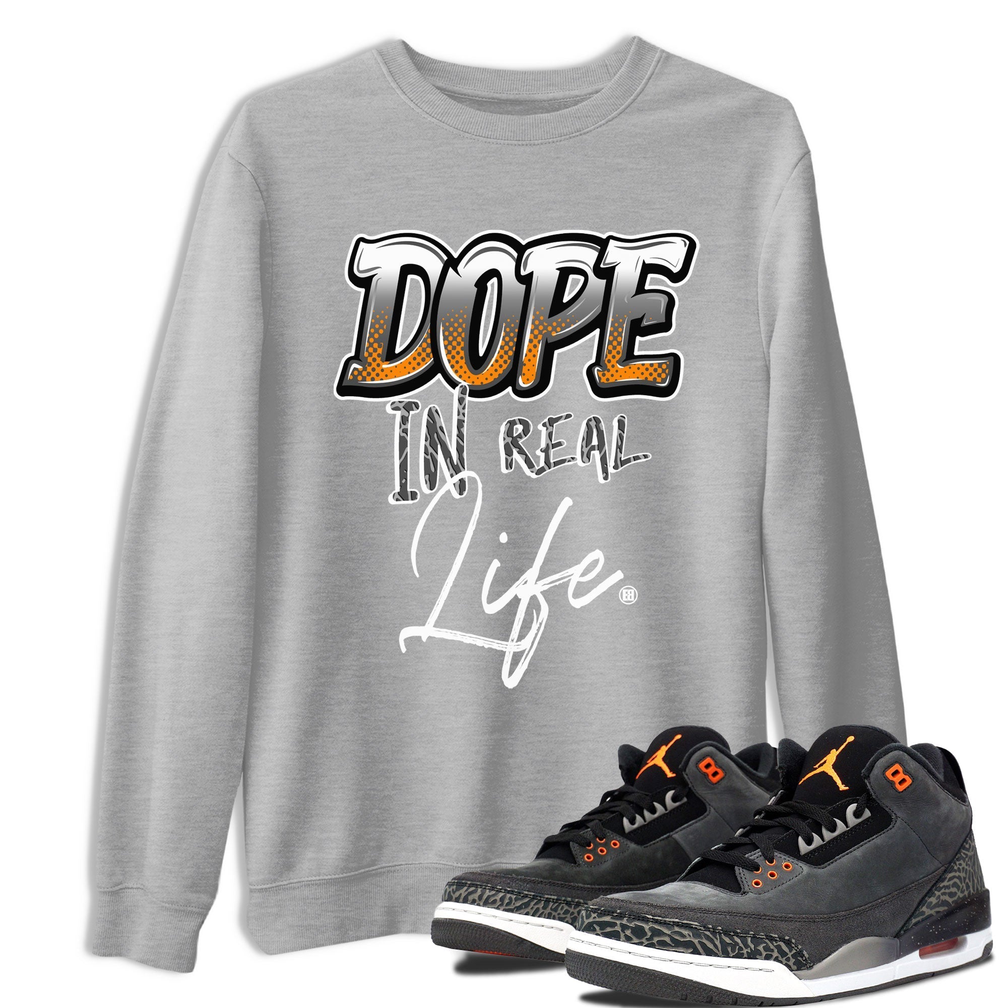 Air Jordan 3 Retro Fear shirt to match jordans Dope In Real Life sneaker tees Air Jordan 3 Fear Drip Gear Zone Unisex Heather Grey 1 T-Shirt
