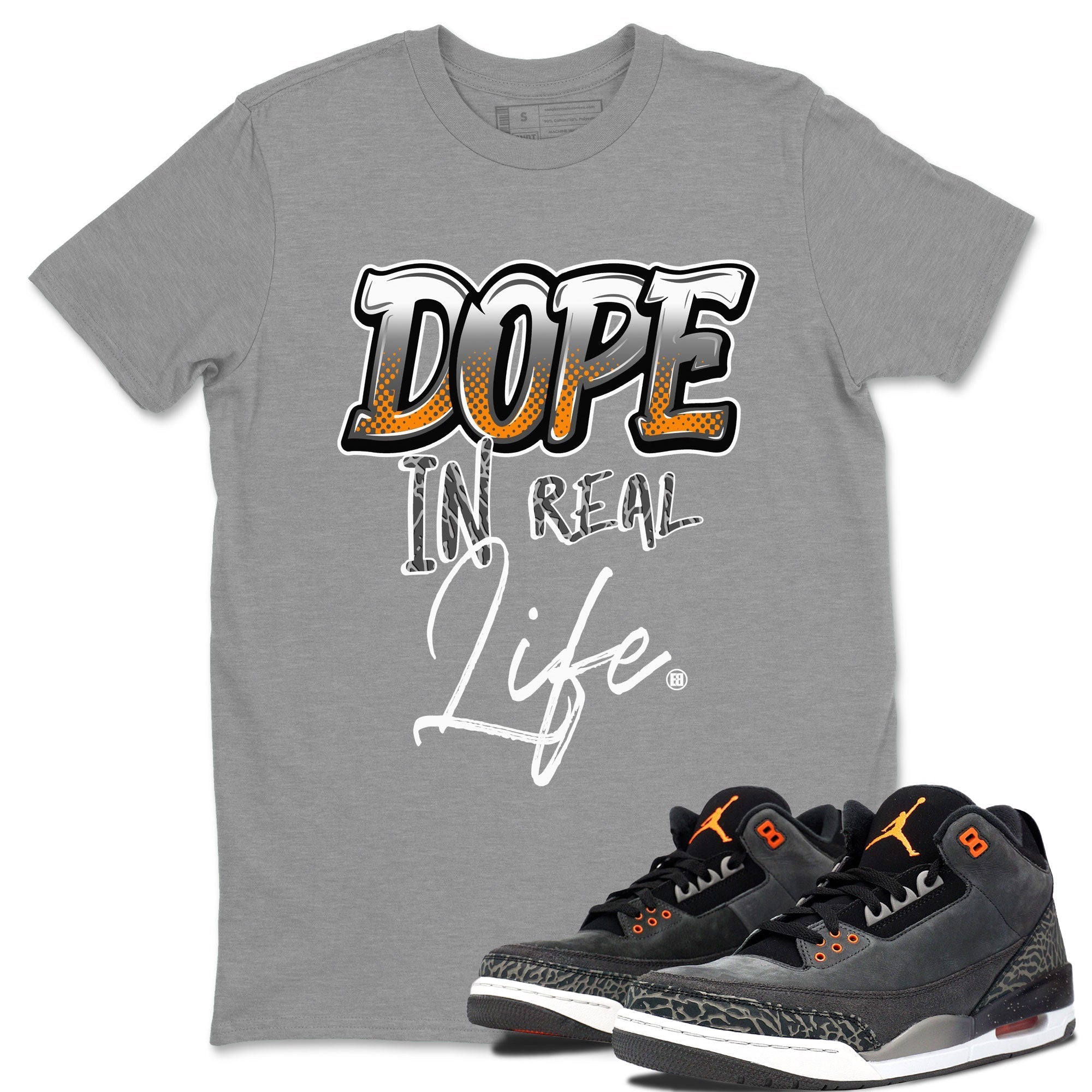 Air Jordan 3 Retro Fear shirt to match jordans Dope In Real Life sneaker tees Air Jordan 3 Fear Drip Gear Zone Unisex Heather Grey 1 T-Shirt