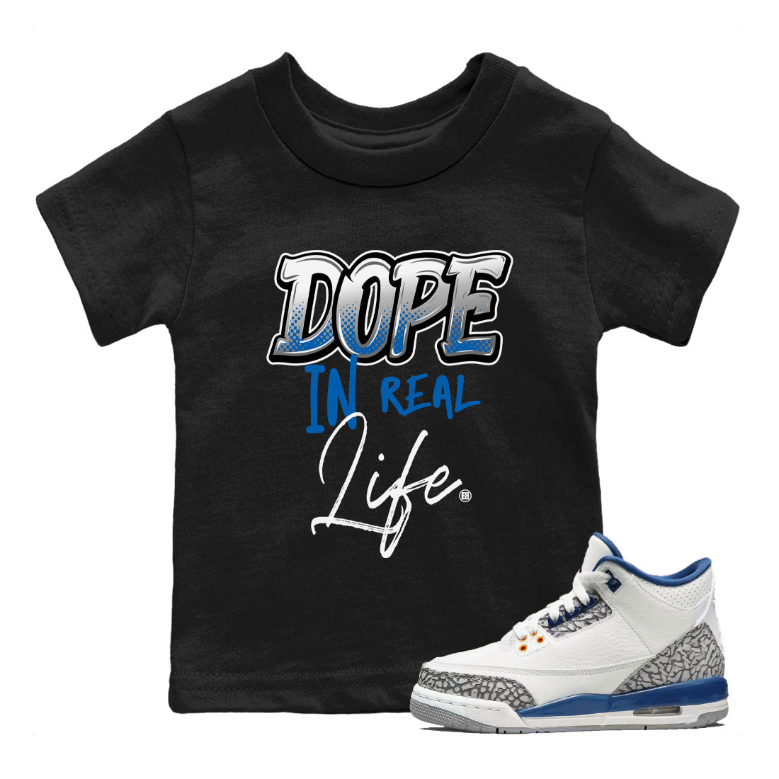 Air Jordan 3 Wizards Sneaker Match Tees Dope In Real Life Streetwear Sneaker Shirt Air Jordan 3 Retro Wizards Sneaker Release Tees Kids Shirts Black 1