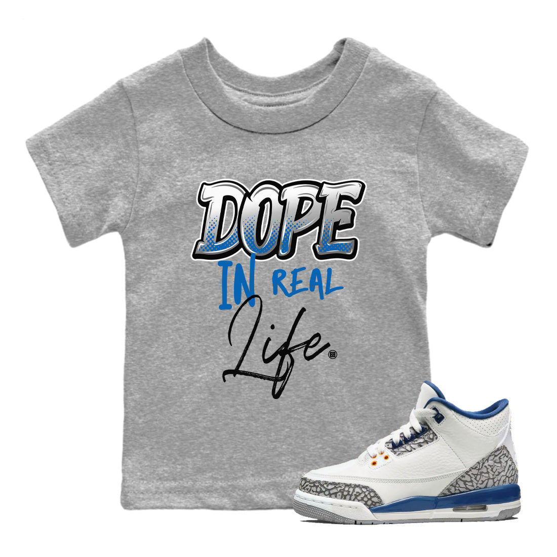 Air Jordan 3 Wizards Dope In Real Life Baby and Kids Streetwear Sneaker Shirt Air Jordan 3 Retro Wizards Kids Streetwear Sneaker Shirt Size Chart