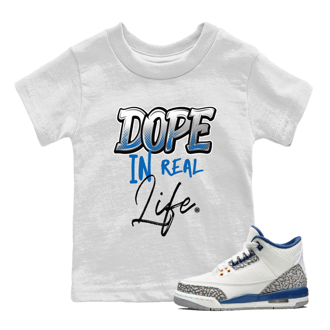 Air Jordan 3 Wizards Sneaker Match Tees Dope In Real Life Streetwear Sneaker Shirt Air Jordan 3 Retro Wizards Sneaker Release Tees Kids Shirts White 1