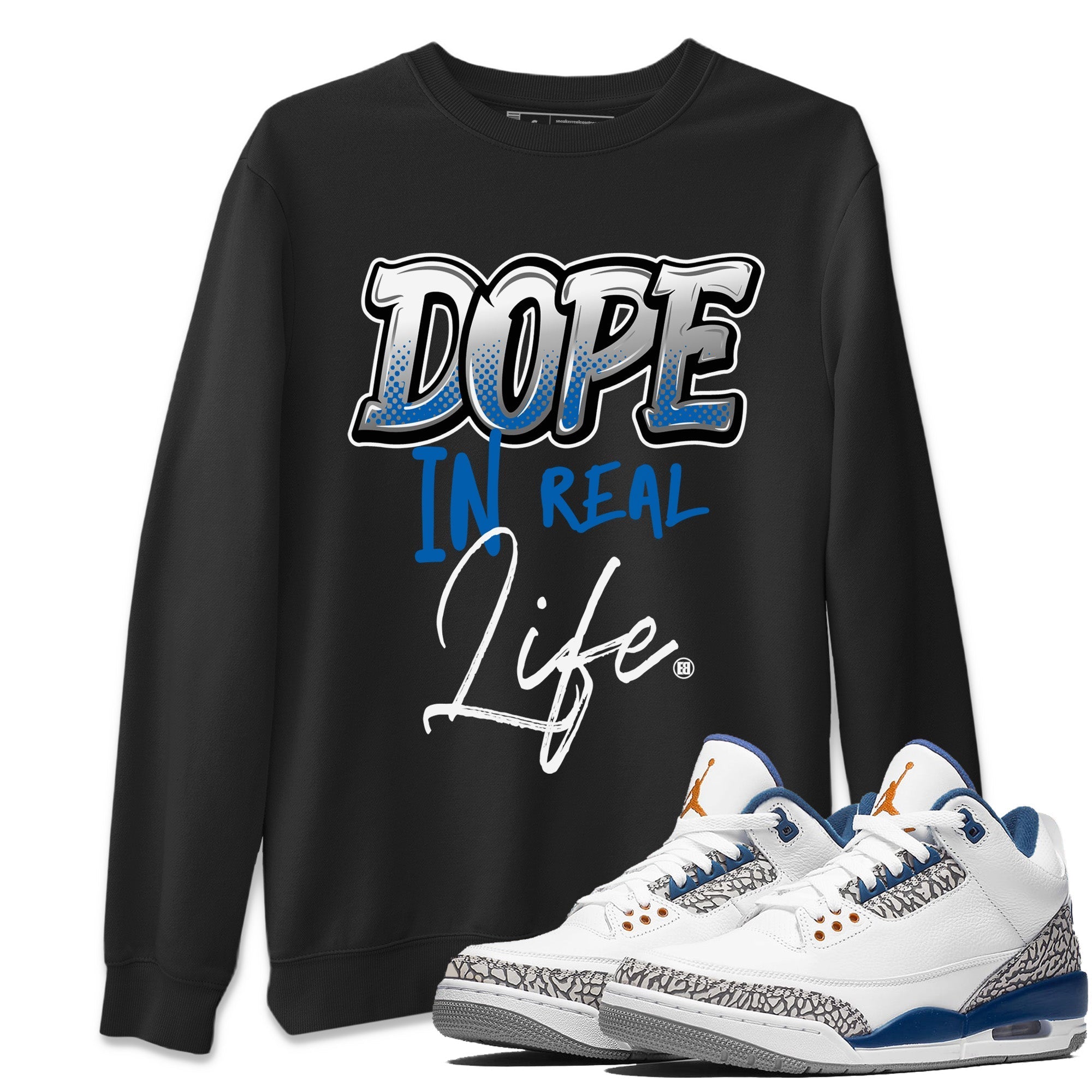 Air Jordan 3 Wizards Sneaker Match Tees Dope In Real Life Streetwear Sneaker Shirt Air Jordan 3 Retro Wizards Sneaker Release Tees Unisex Shirts Black 1