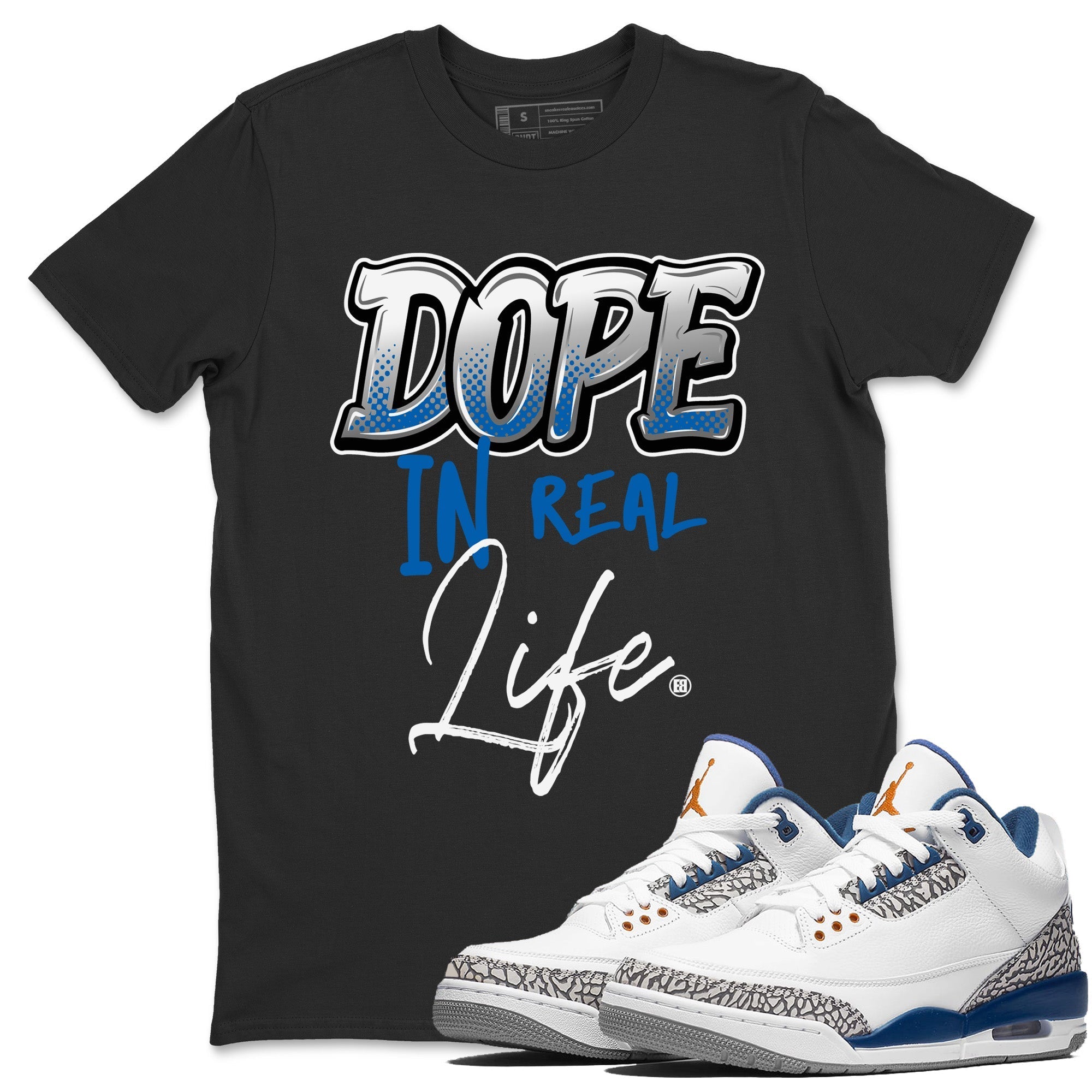 Air Jordan 3 Wizards Sneaker Match Tees Dope In Real Life Streetwear Sneaker Shirt Air Jordan 3 Retro Wizards Sneaker Release Tees Unisex Shirts Black 1
