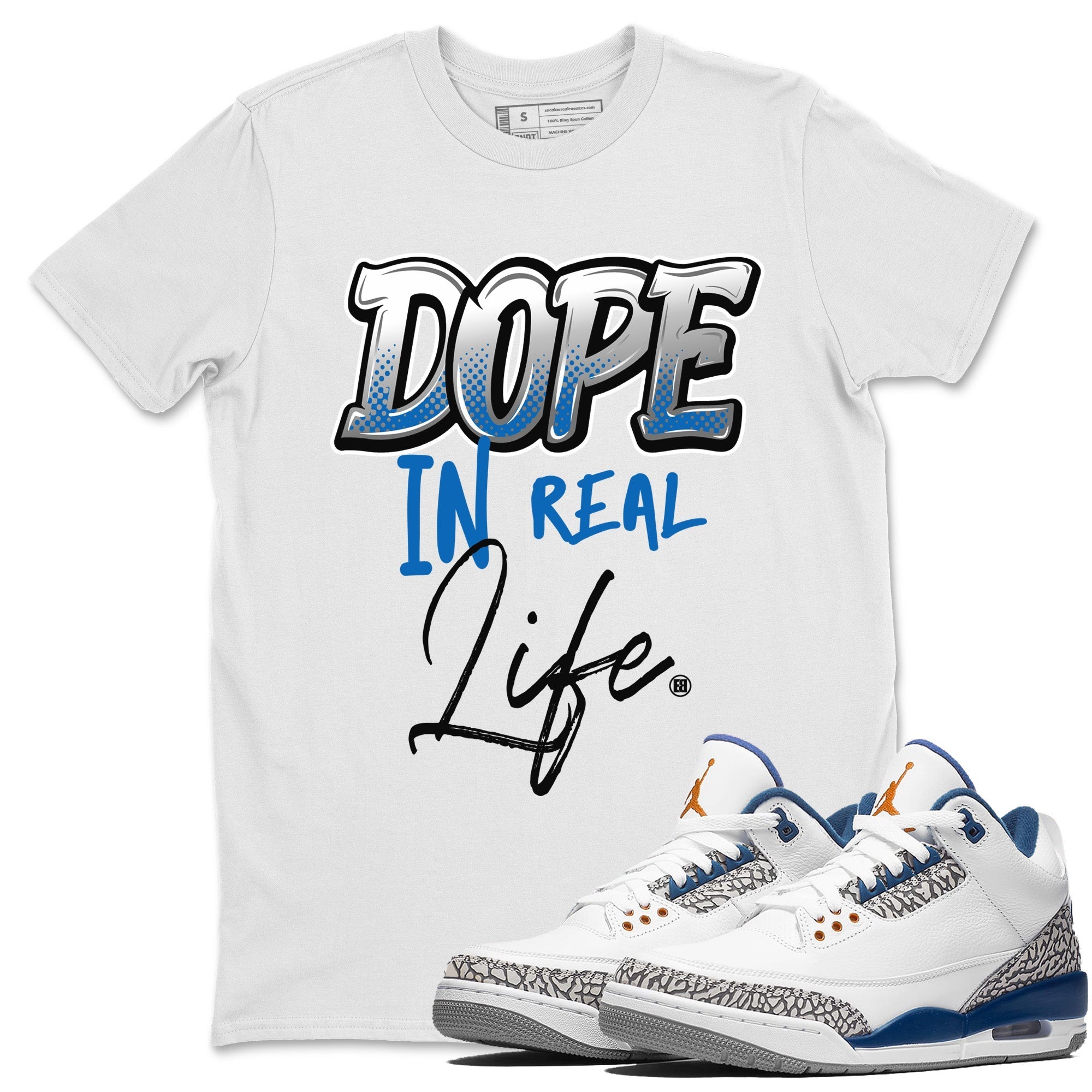 Air Jordan 3 Wizards Sneaker Match Tees Dope In Real Life Streetwear Sneaker Shirt Air Jordan 3 Retro Wizards Sneaker Release Tees Unisex Shirts White 1