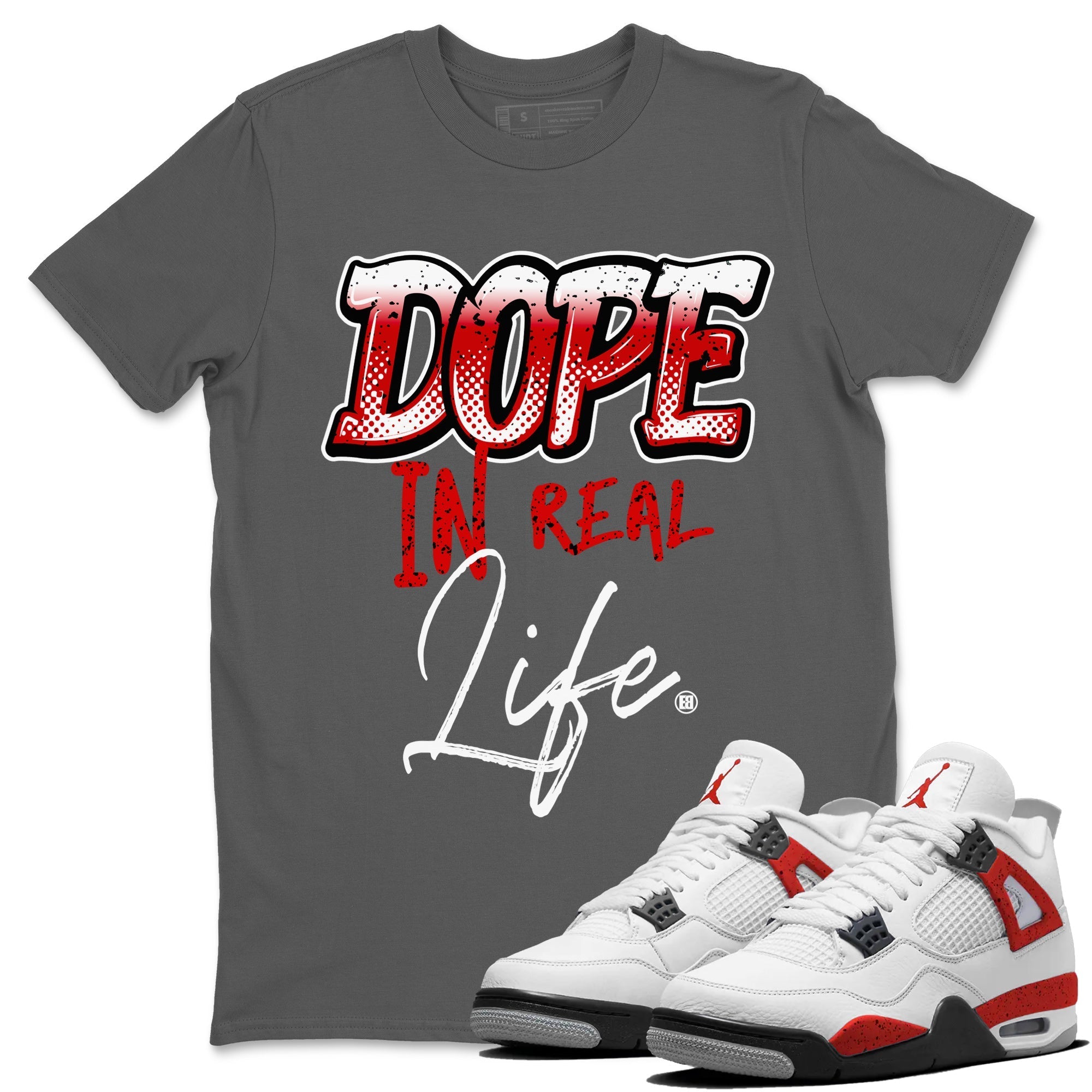 Jordan 4 Red Cement Tees Outfits Dope In Real Life Streetwear Sneaker Shirt Air Jordan 4 Red Cement Sneaker Release Tees Unisex Shirts Cool Grey 1