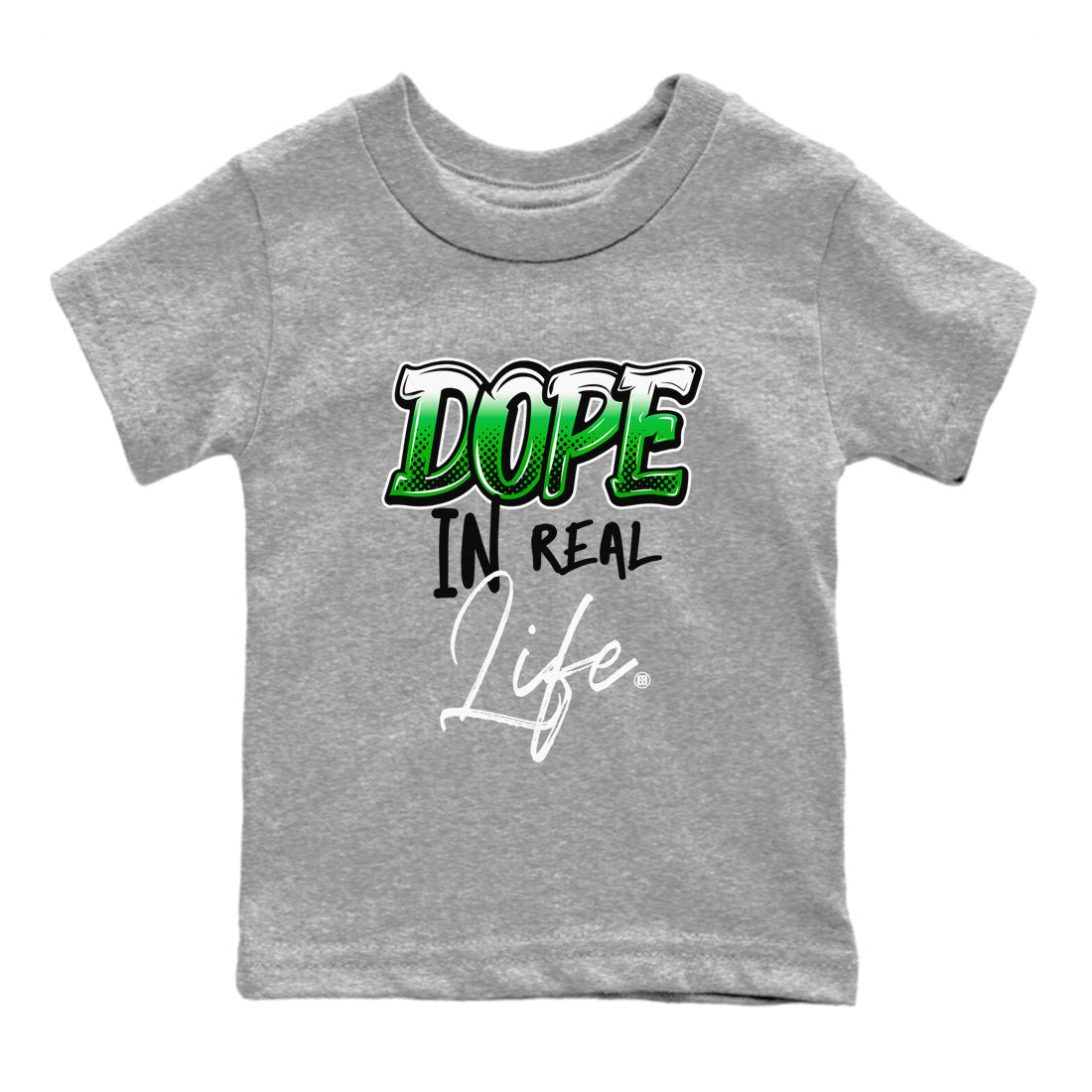 Jordan 5 Retro Lucky Green shirt to match jordans Dope In Real Life sneaker tees 5s Lucky Green Drip Gear Zone baby toddler Heather Grey 2 cotton Shirt